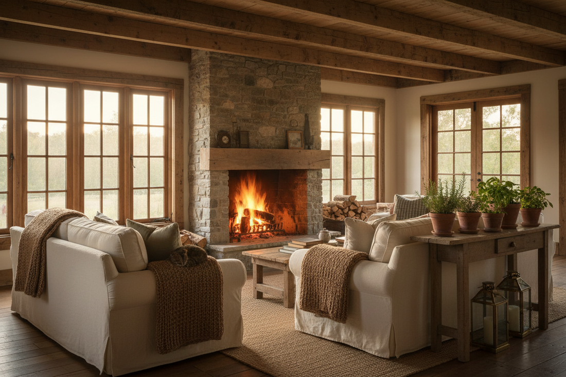 a modern cottage living room, relaxing room