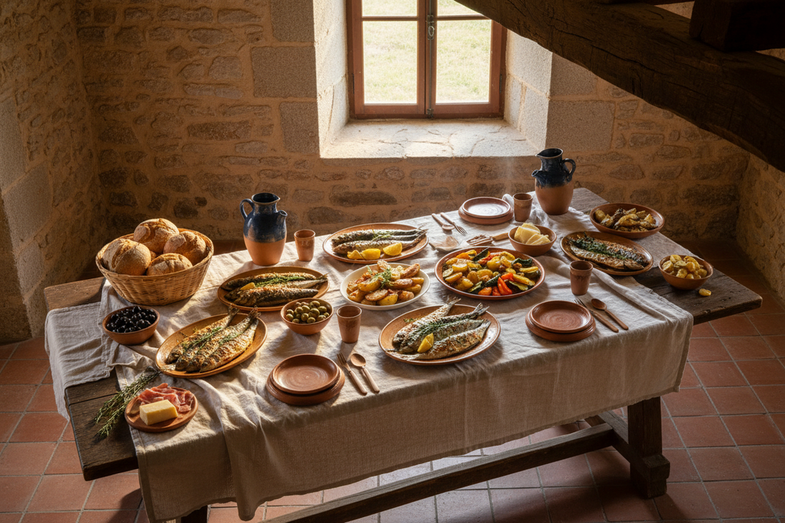 portuguese table with food and hospitality