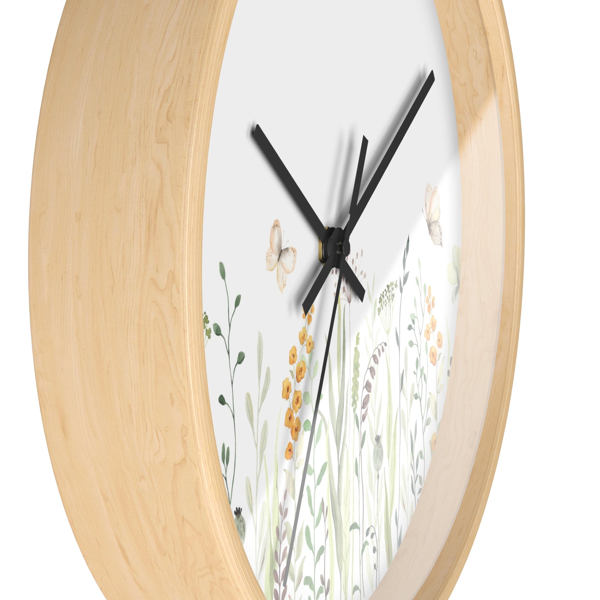 Botanical meadow wall clock