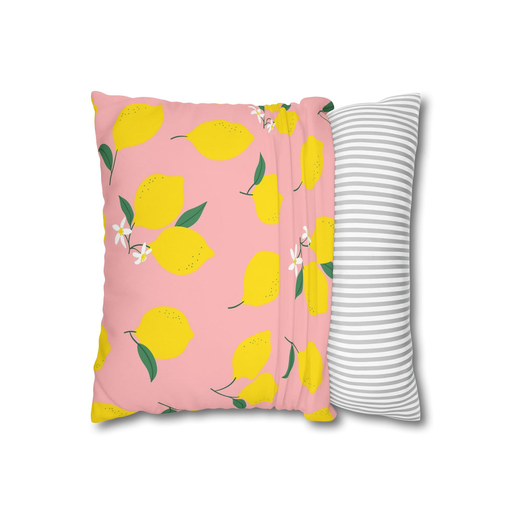 Lemon blossom square pillowcase