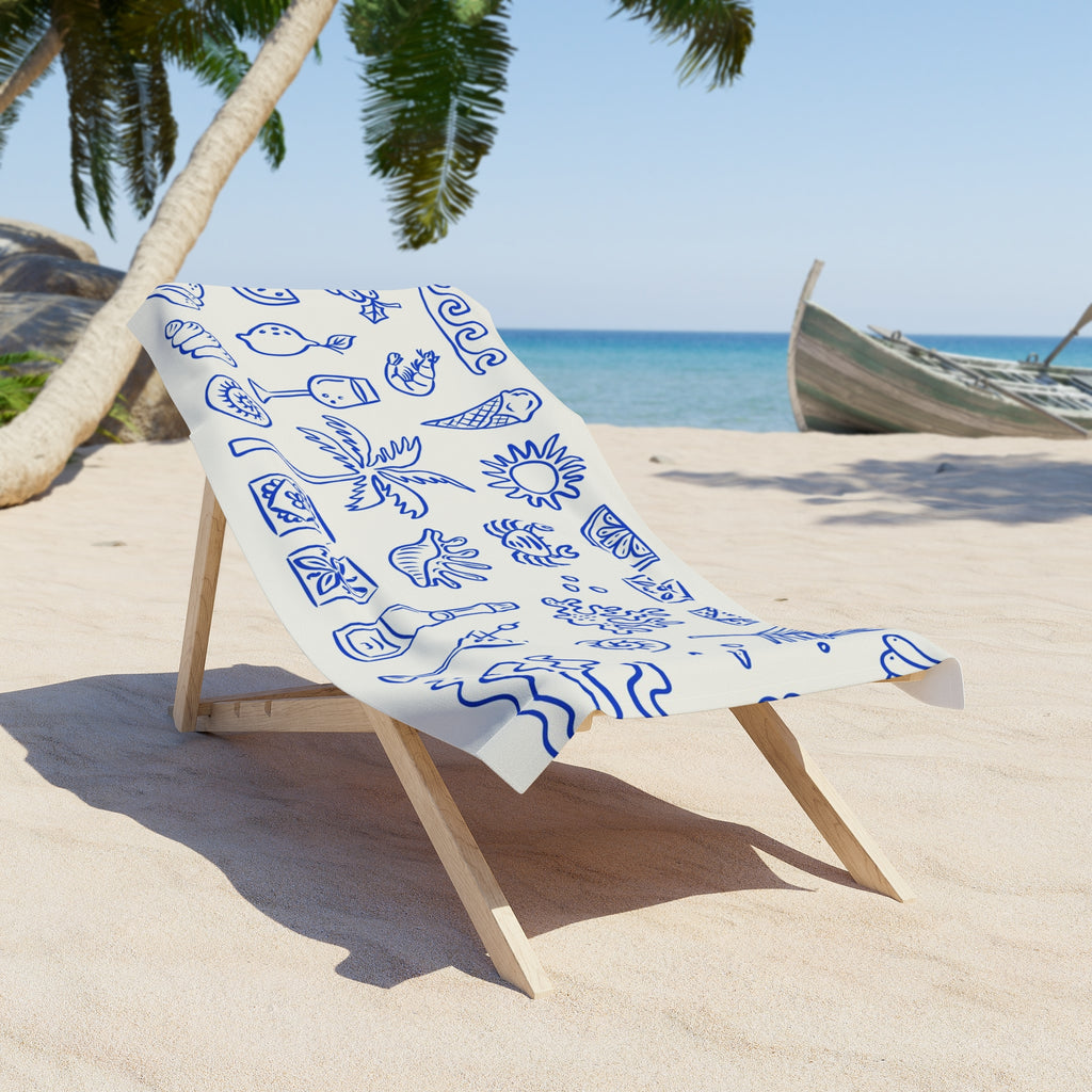 Coastal doodles beach towel