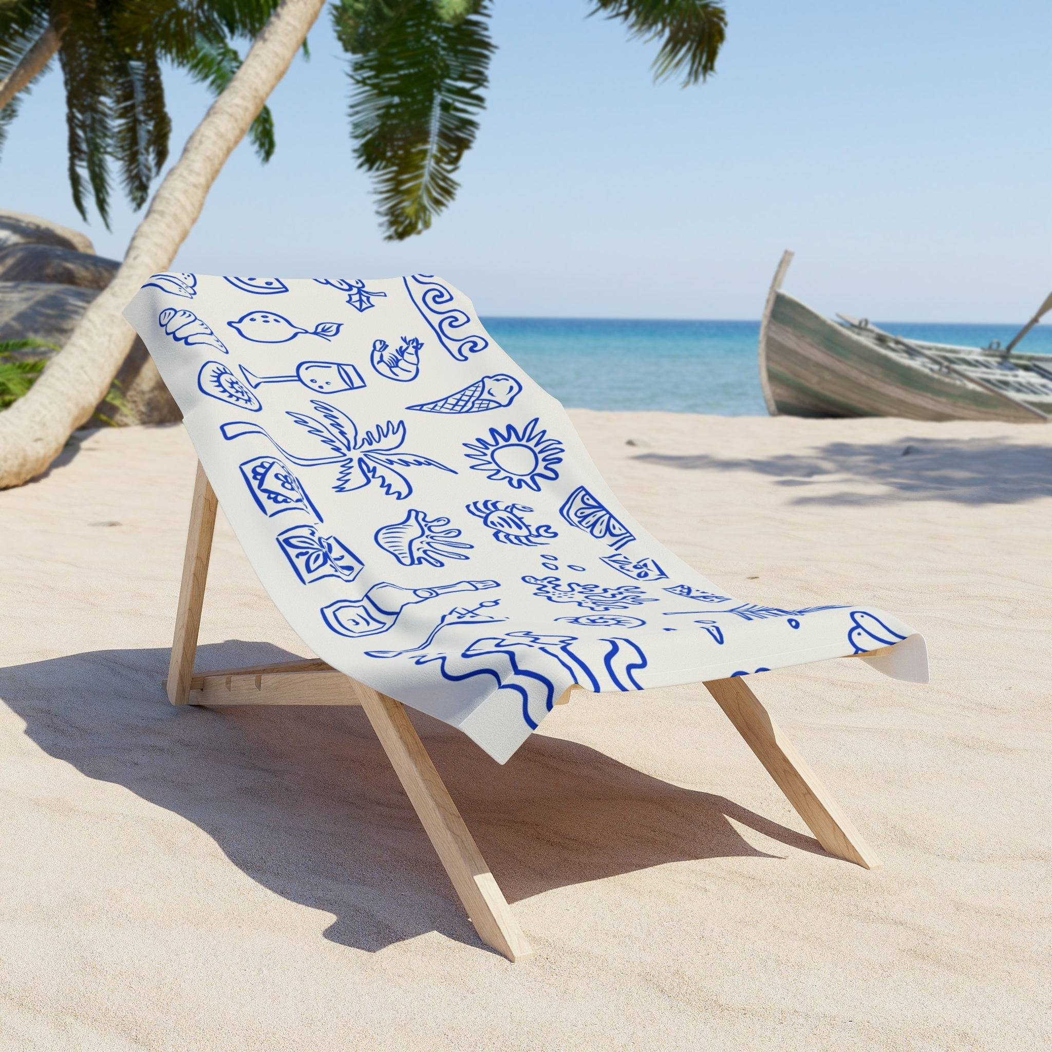 Coastal doodles beach towel