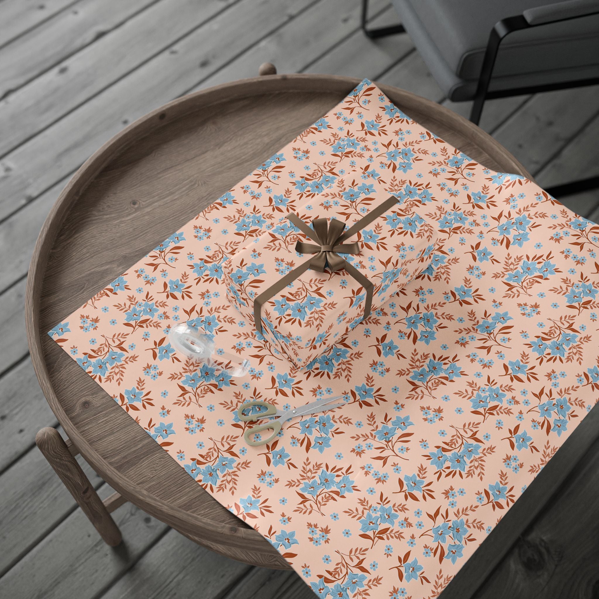 Floral meadow wrapping paper roll