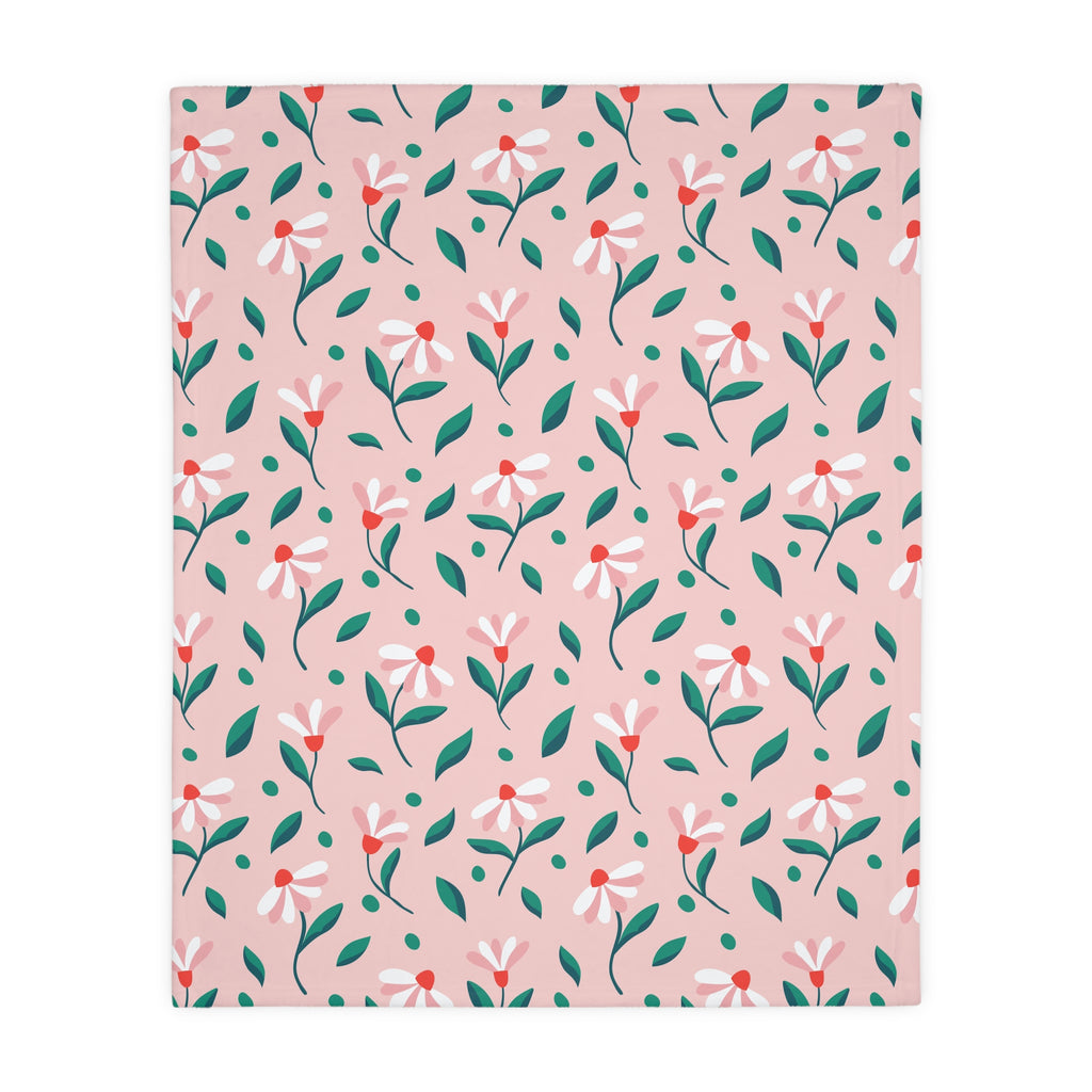 Floral ditsy velveteen microfiber blanket