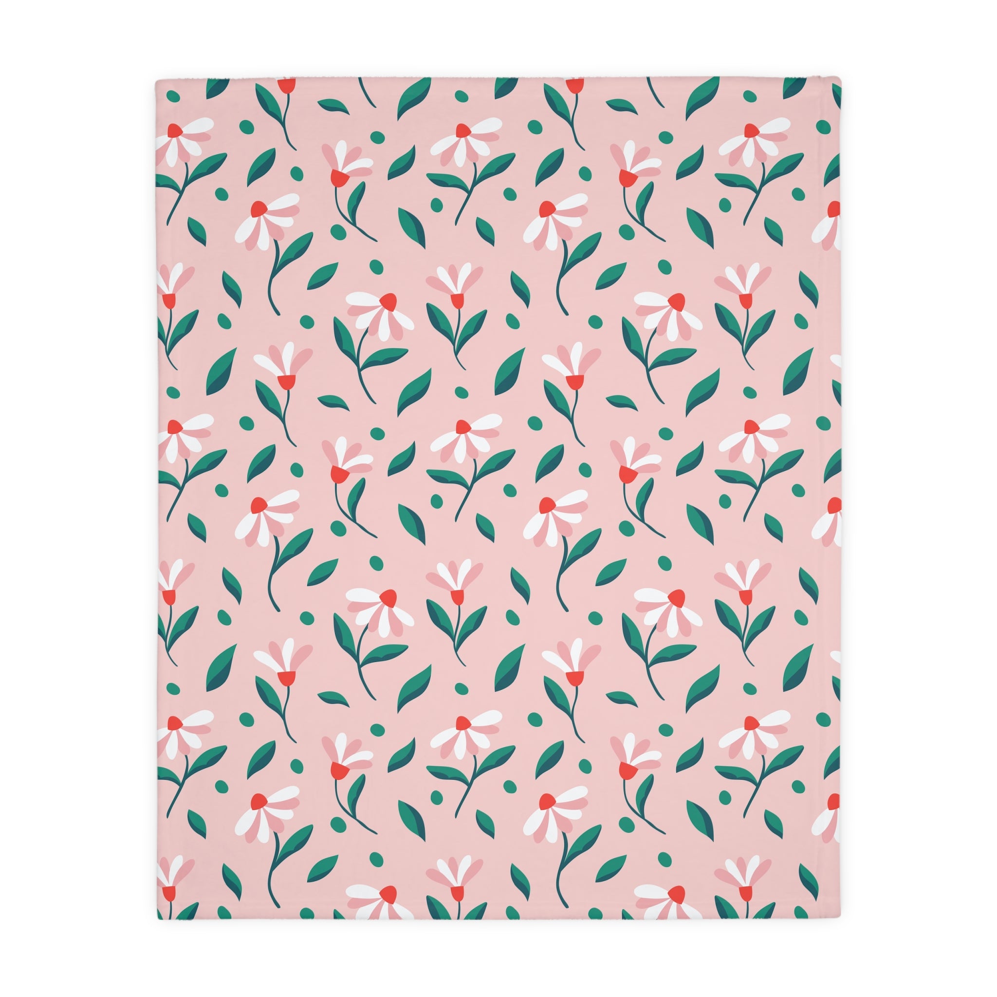 Floral ditsy velveteen microfiber blanket