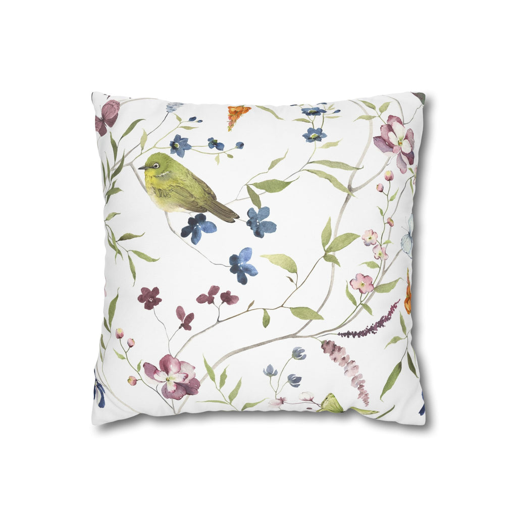 Floral songbird pillowcase