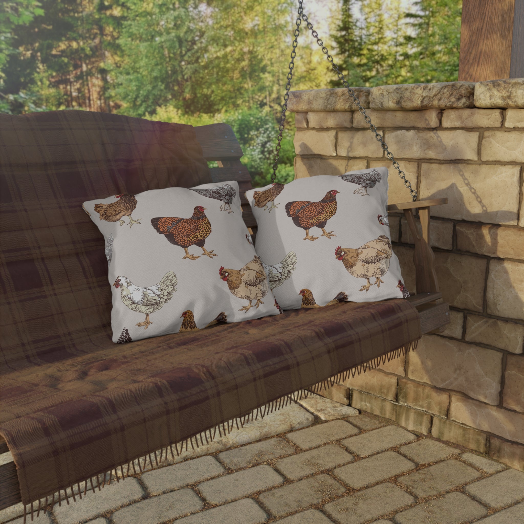 Farmhouse chicken Outdoor pillow