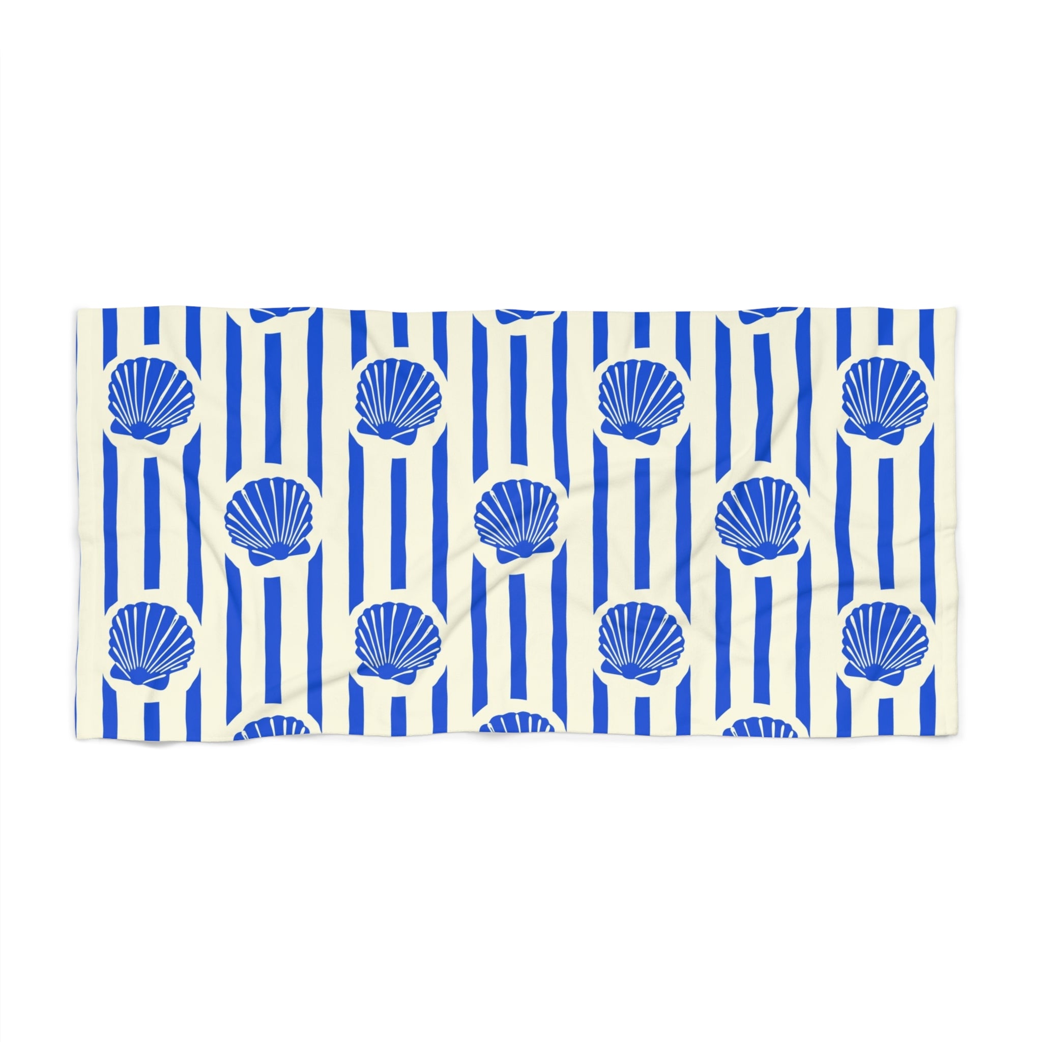 Blue shell beach towel