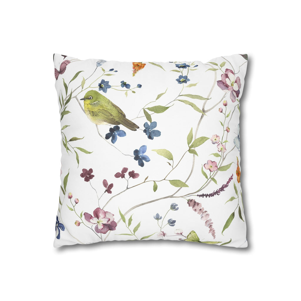 Floral songbird pillowcase