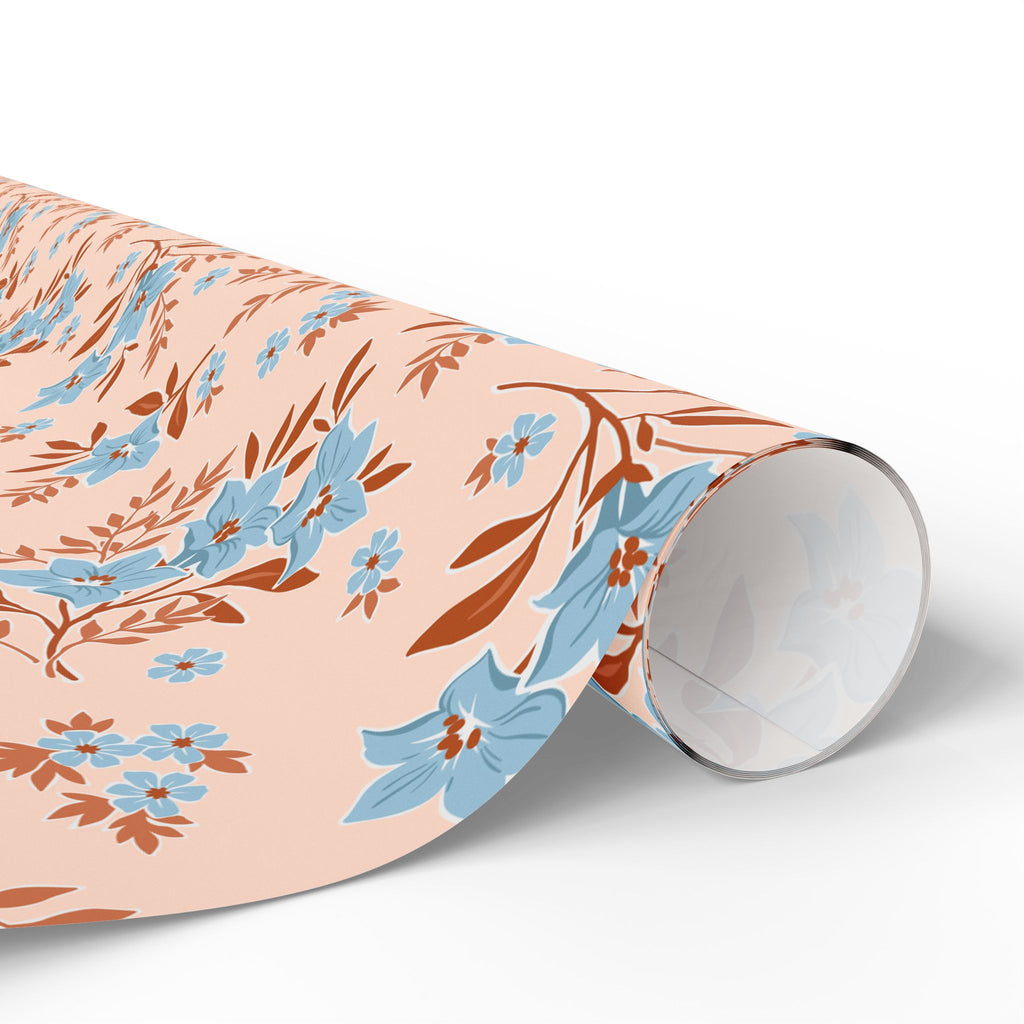 Floral meadow wrapping paper roll