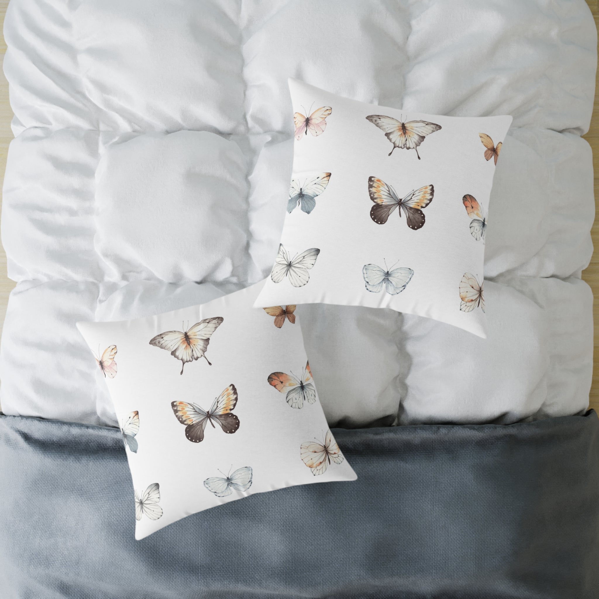 Watercolour butterflies pillow