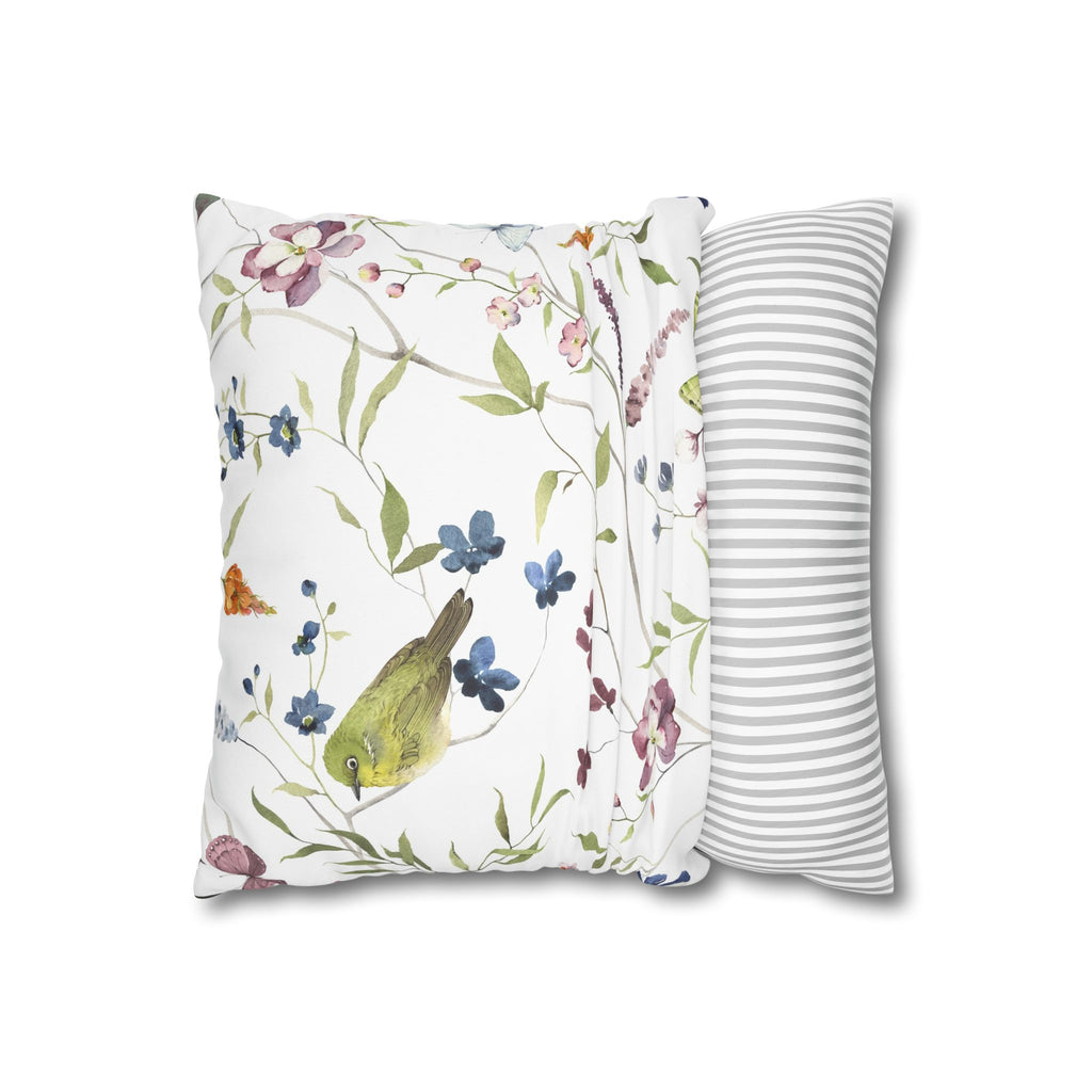Floral songbird pillowcase