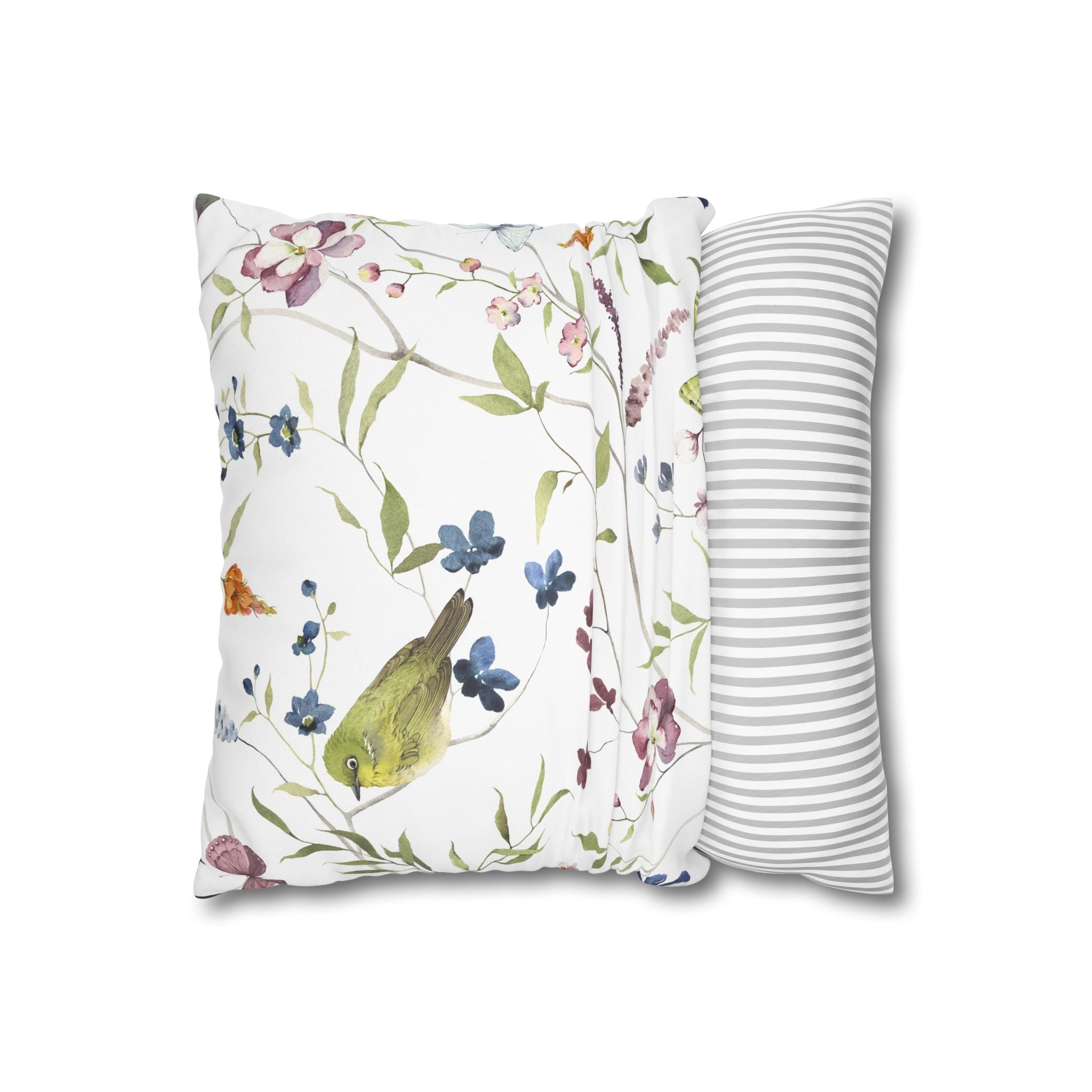 Floral songbird pillowcase