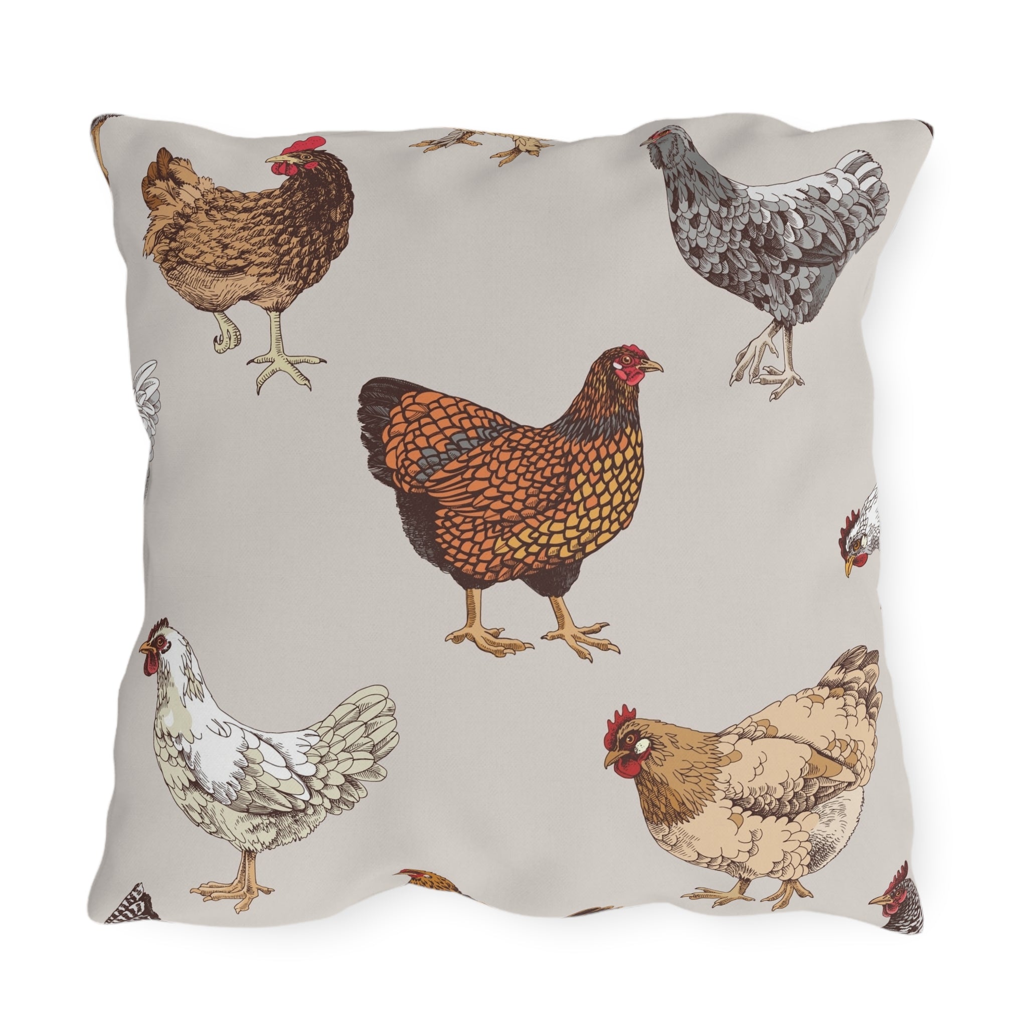 Farmhouse chicken Outdoor pillow