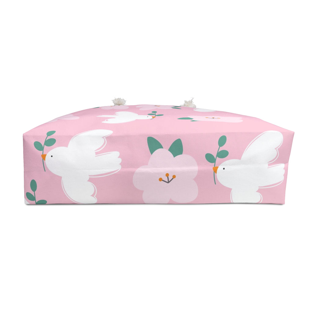 Floral dove weekender bag