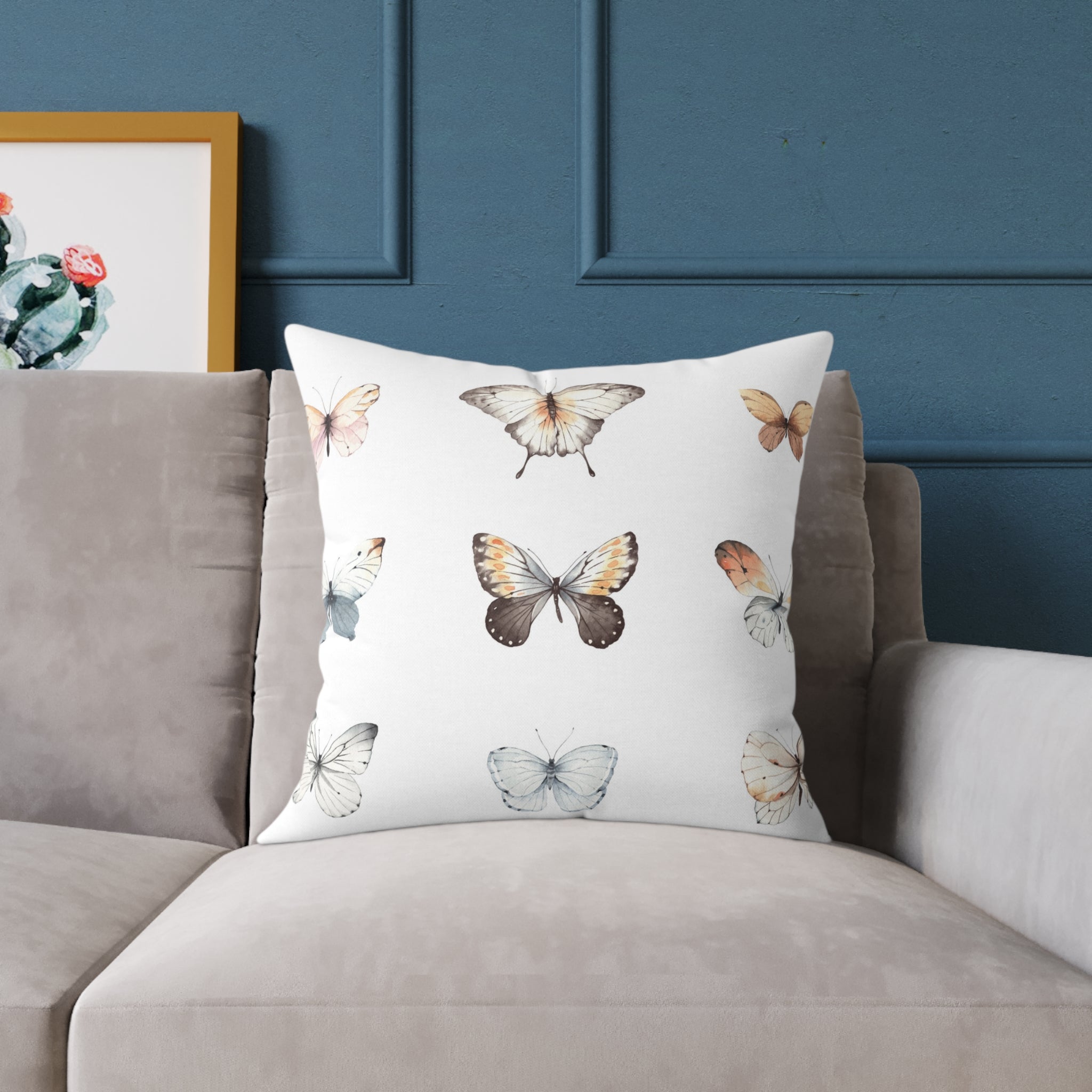 Watercolour butterflies pillow
