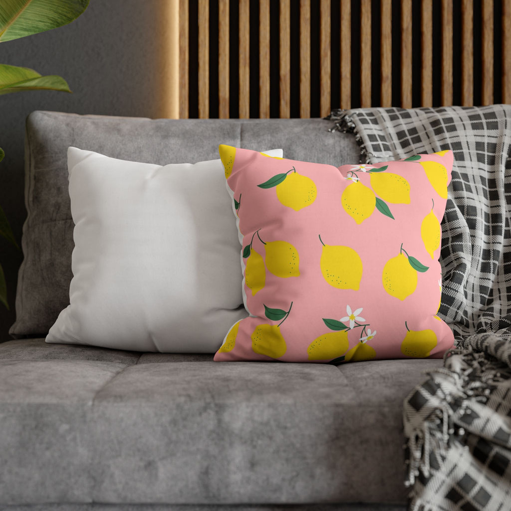 Lemon blossom square pillowcase
