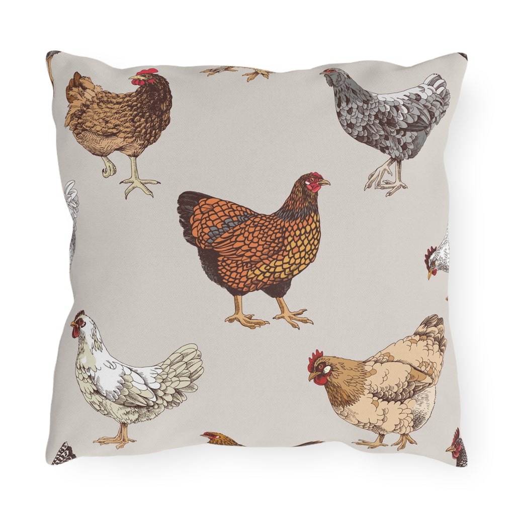 Farmhouse chicken Outdoor pillow