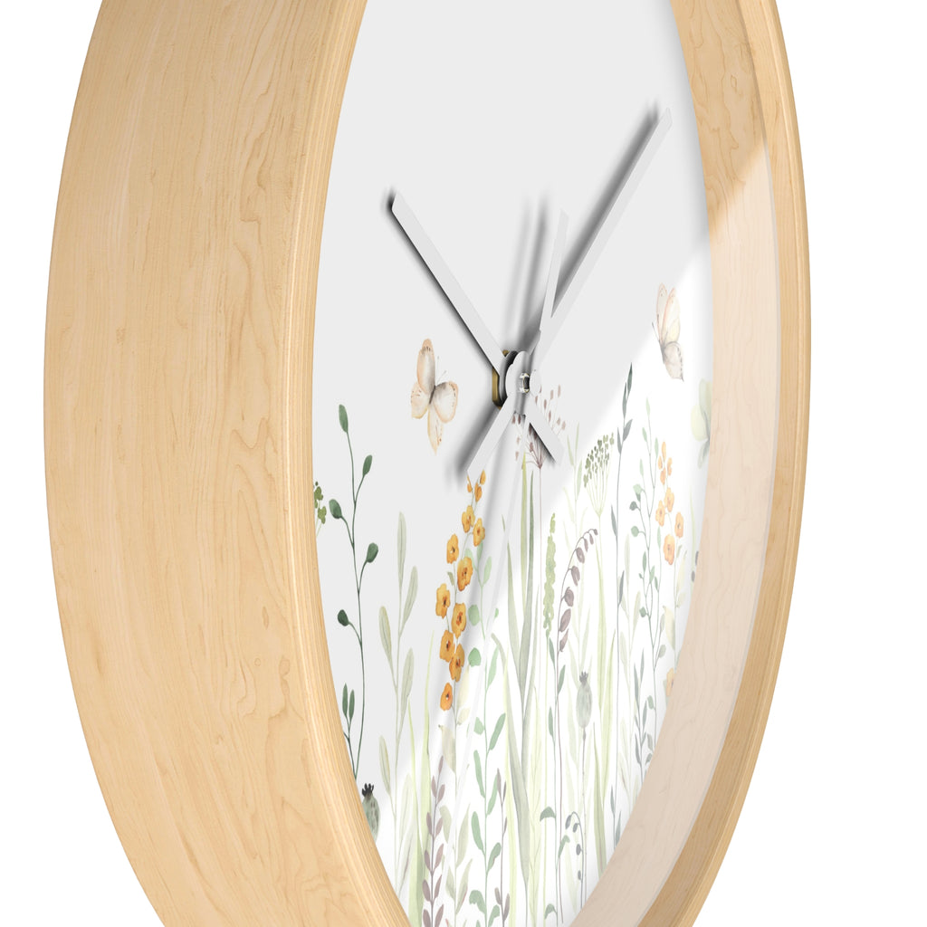 Botanical meadow wall clock