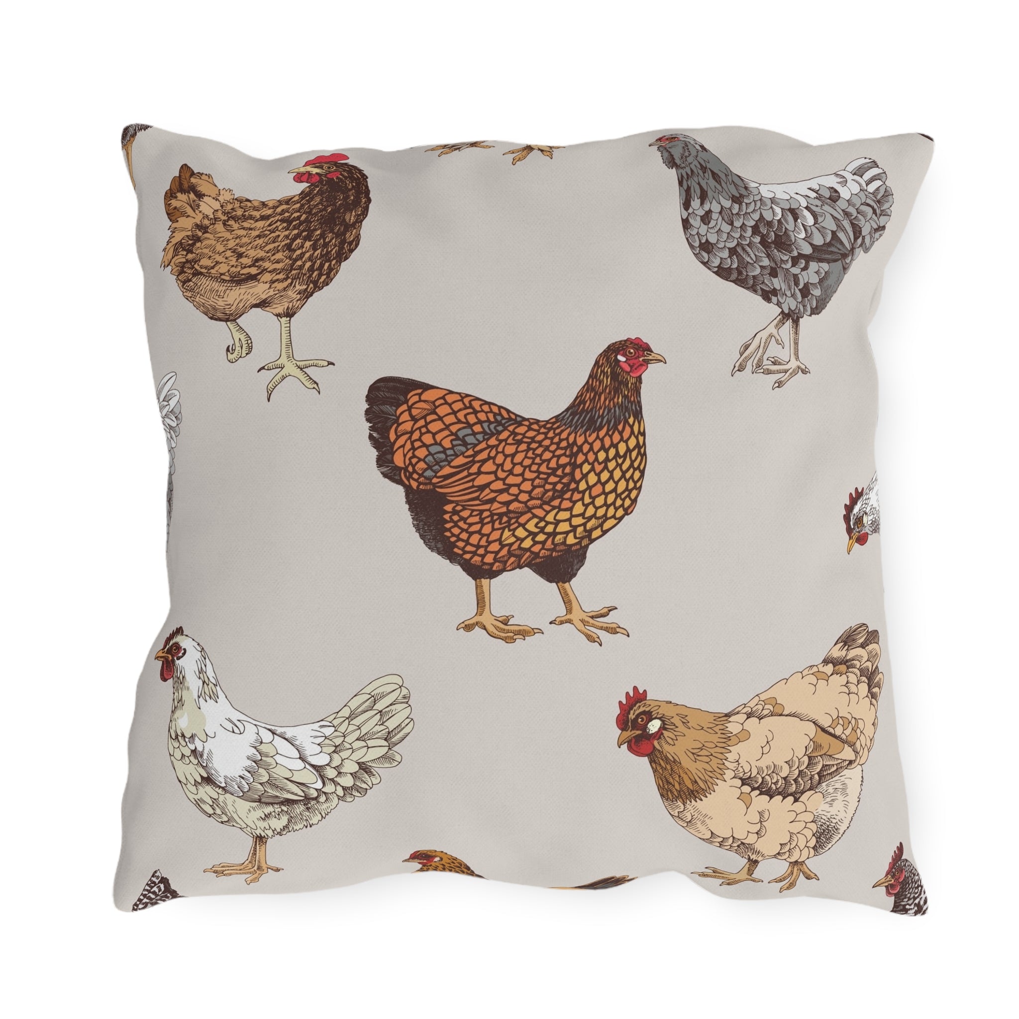 Farmhouse chicken Outdoor pillow