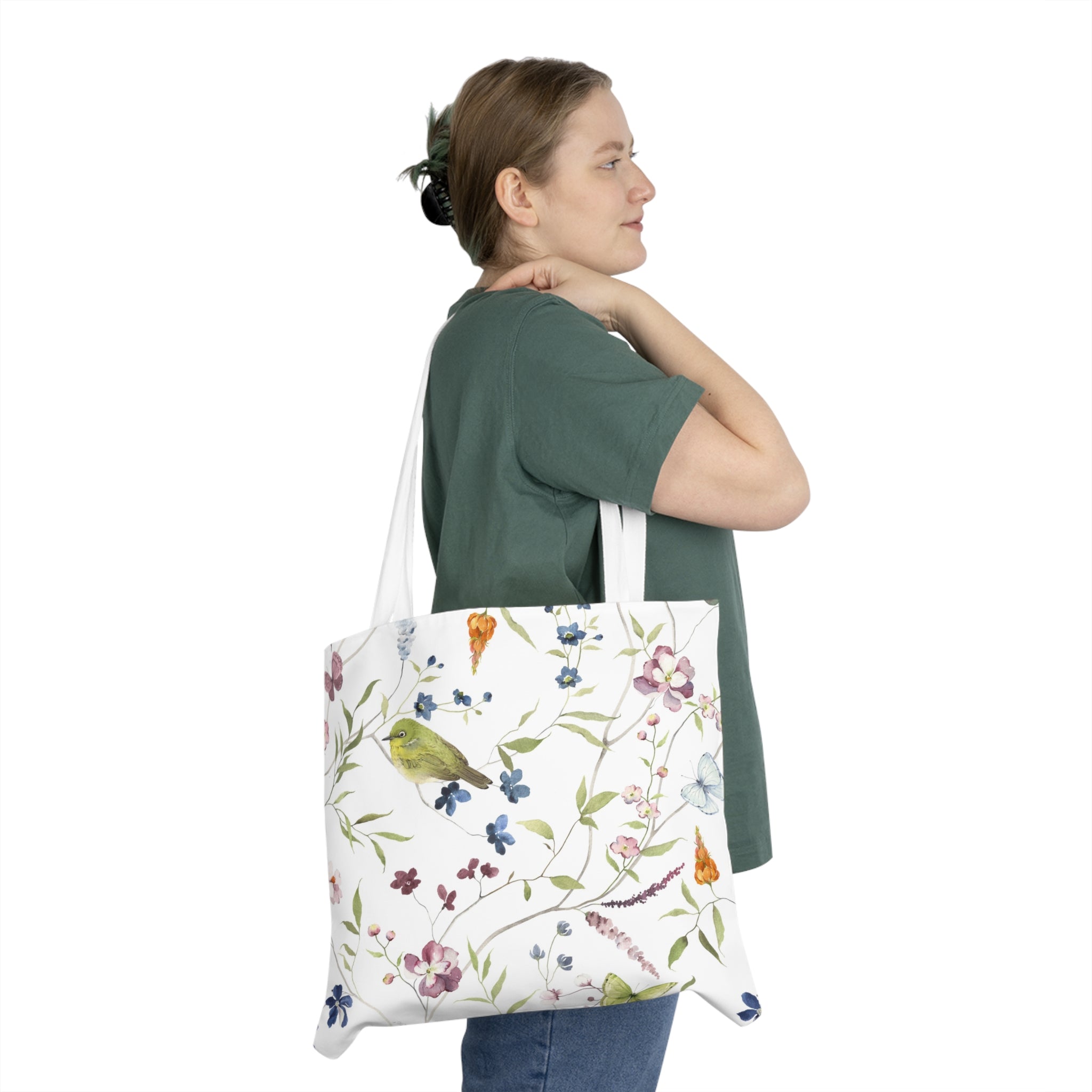 Floral watercolor tote bag