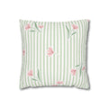 Floral stripe square pillowcase