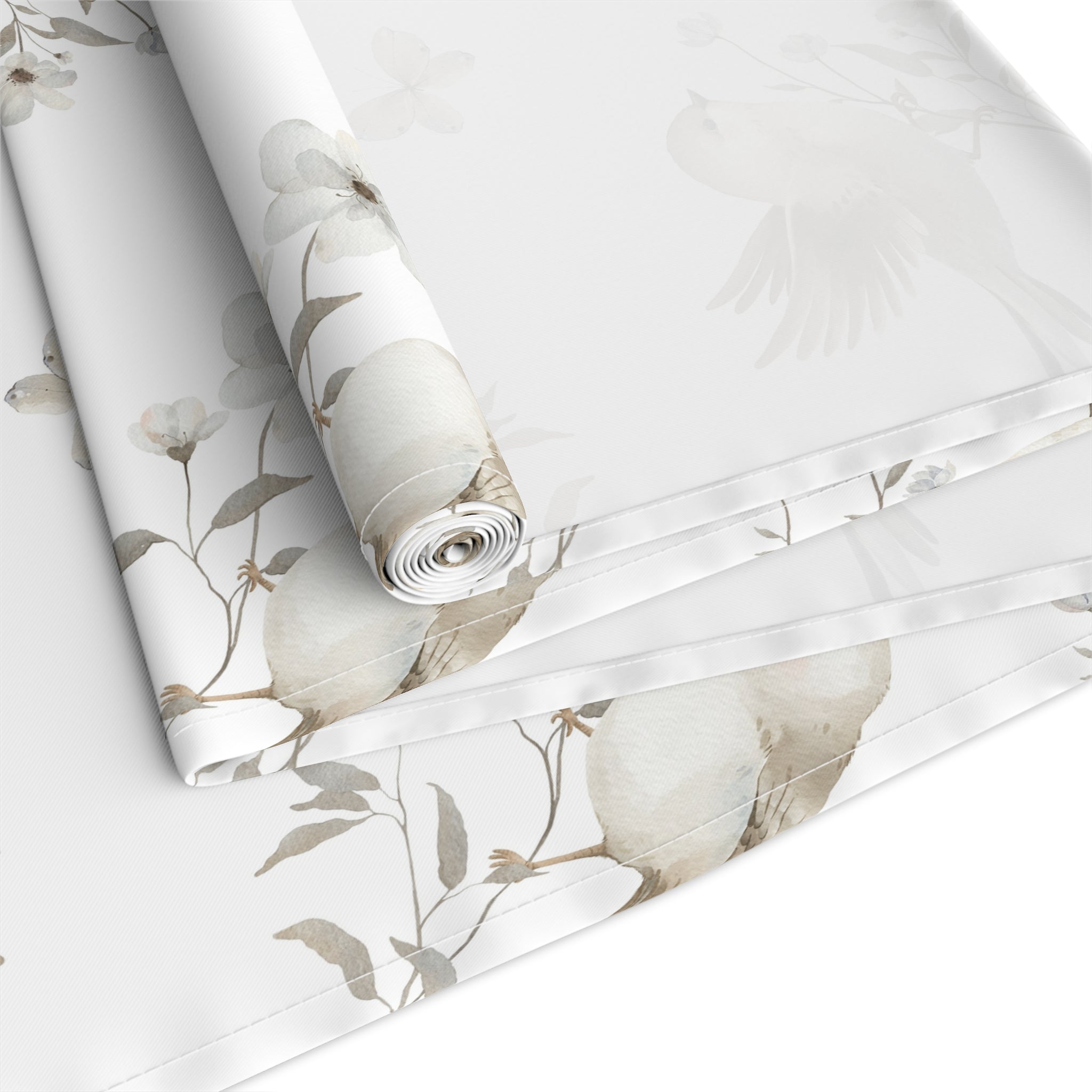 Bird floral table runner