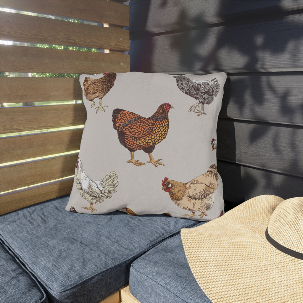 Farmhouse chicken Outdoor pillow