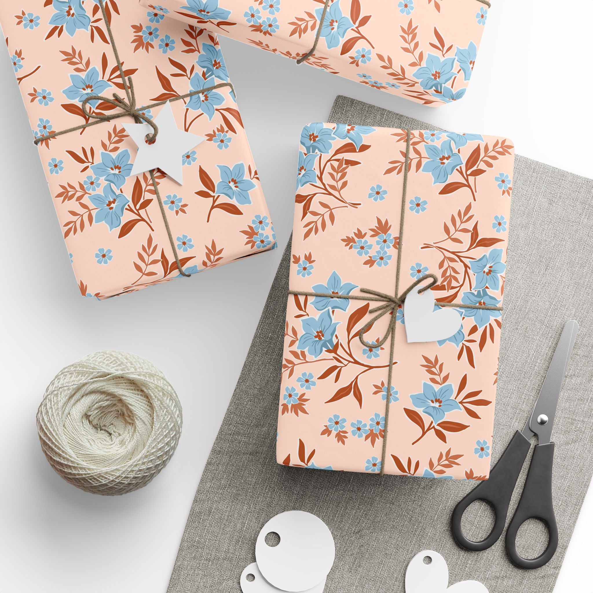 Floral meadow wrapping paper roll
