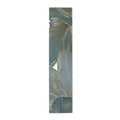 Botanical Teal Table Runner — Gold-Trim Ginkgo Leaf Dining Decor