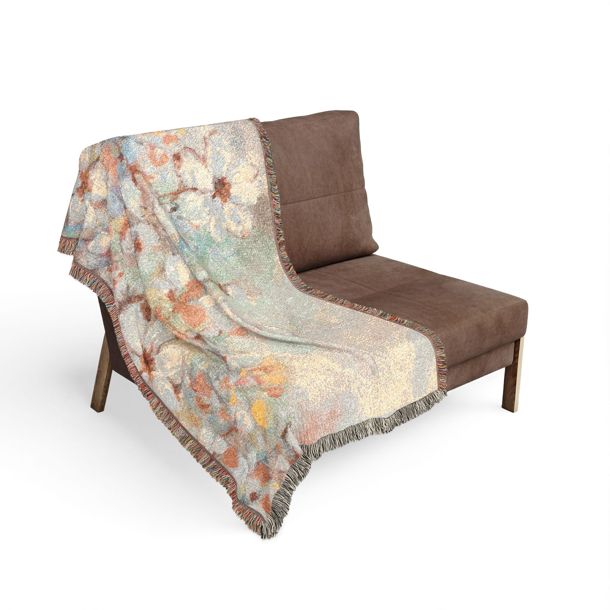 Impressionist blossom throw