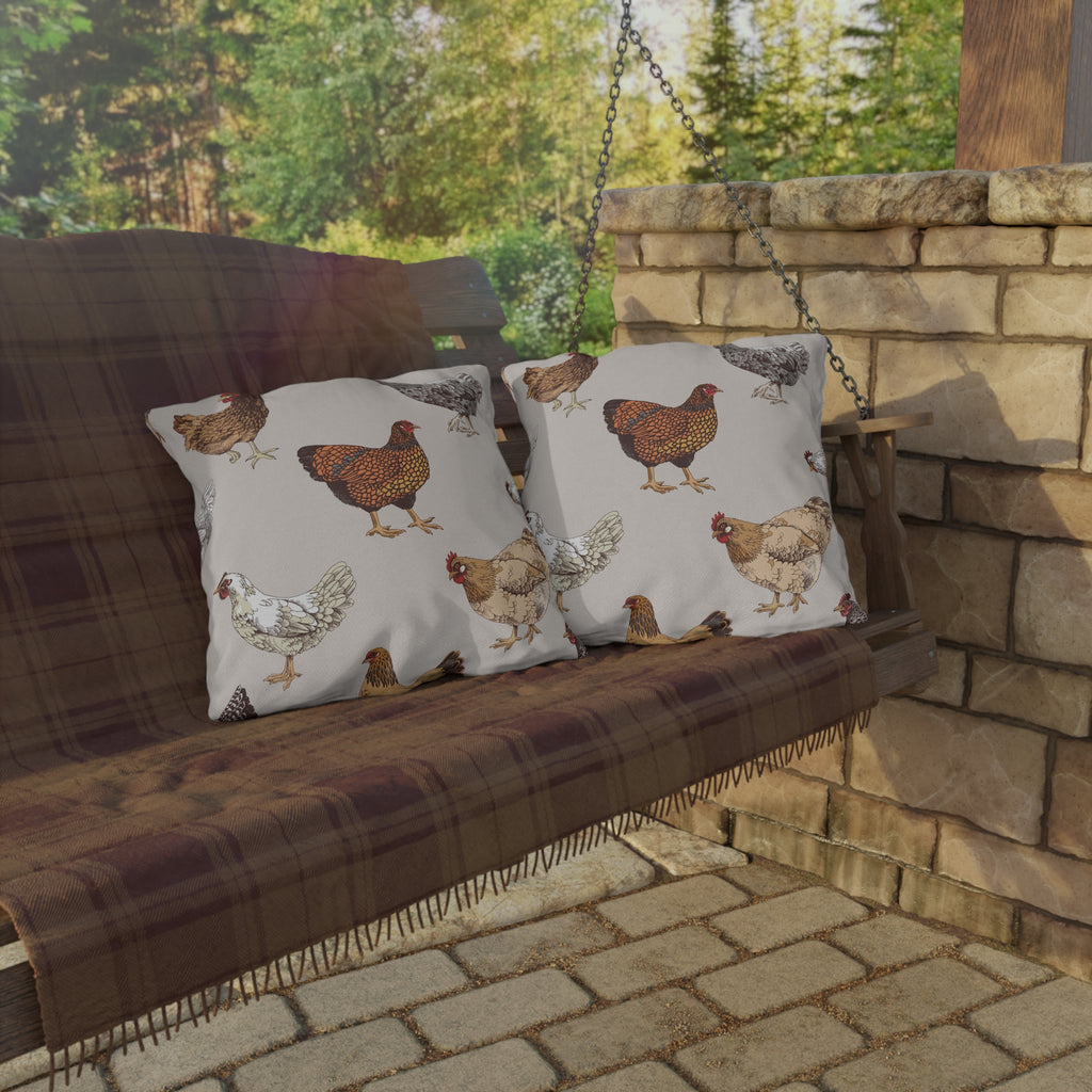 Farmhouse chicken Outdoor pillow