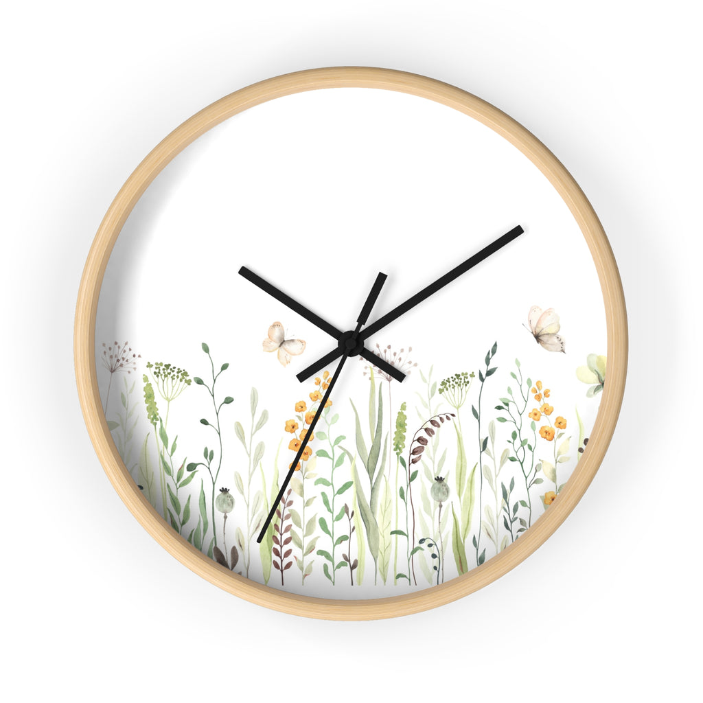 Botanical meadow wall clock