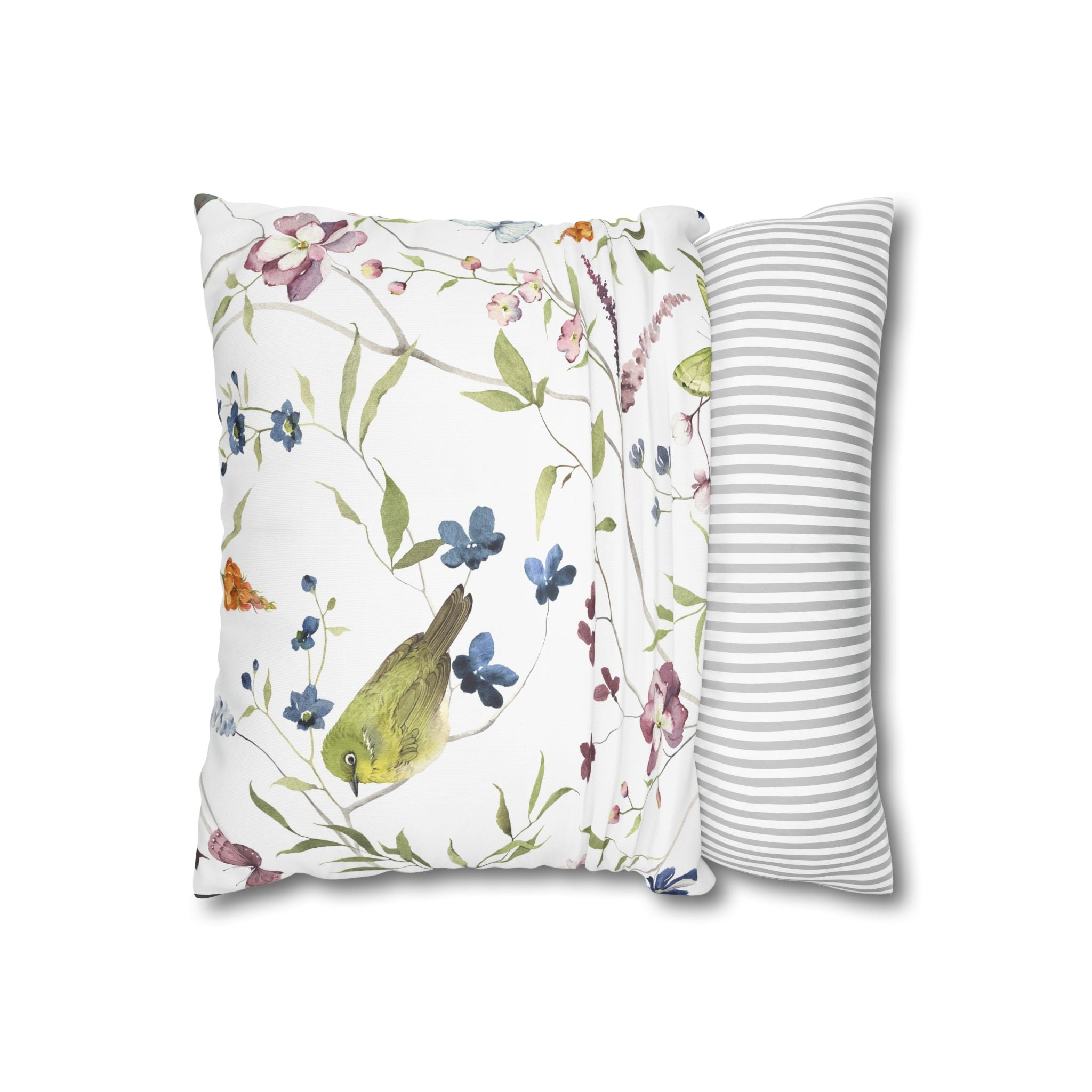 Floral songbird pillowcase