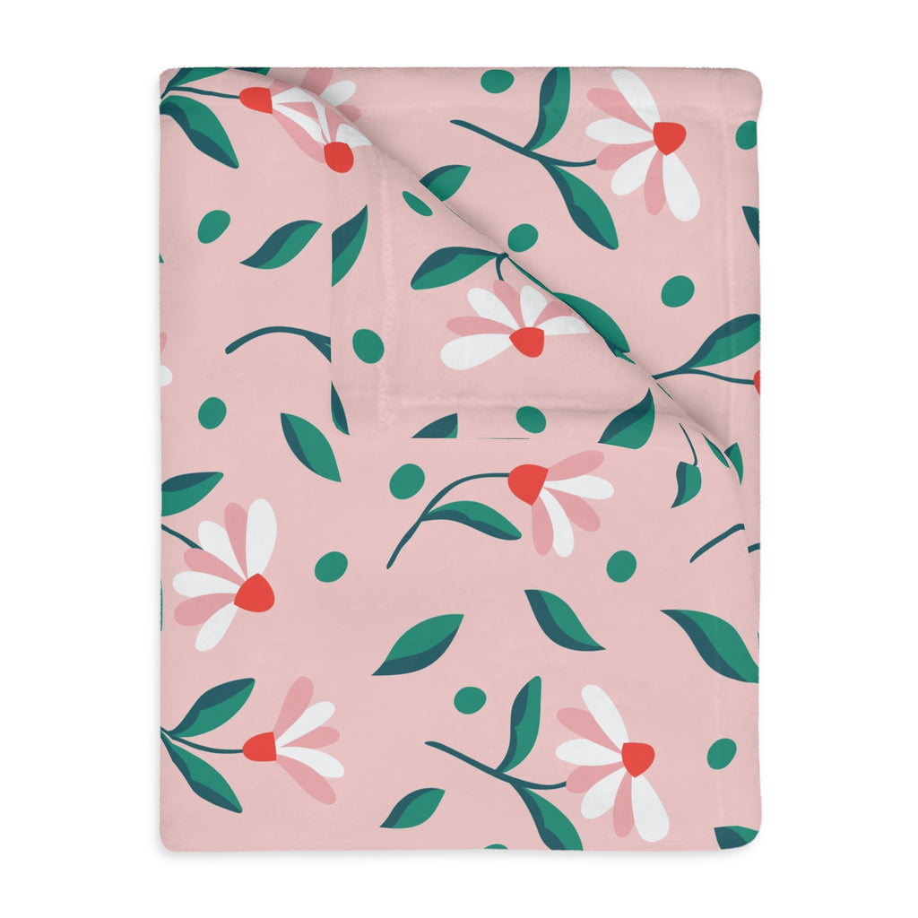 Floral ditsy velveteen microfiber blanket