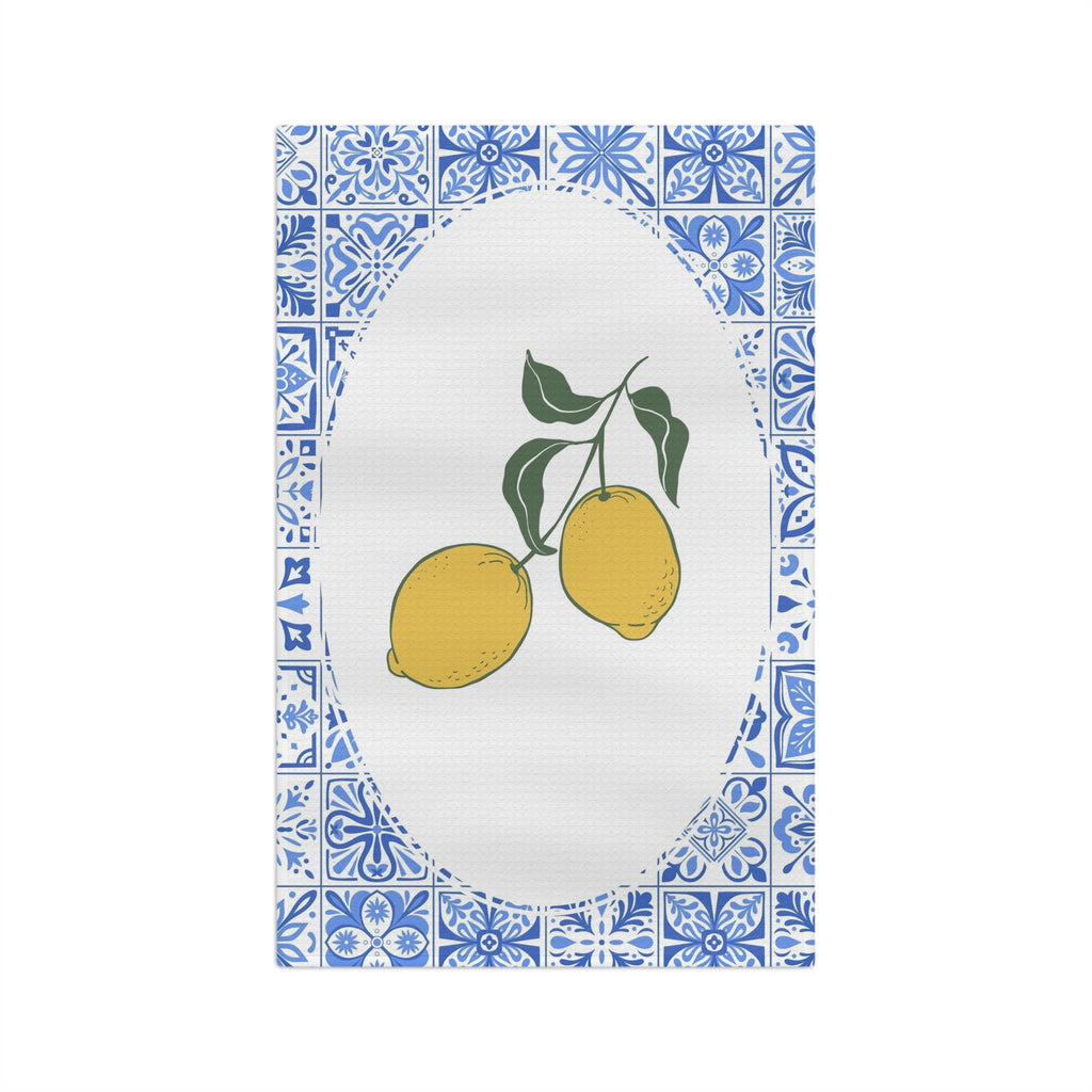 Lemon tile microfiber tea towel
