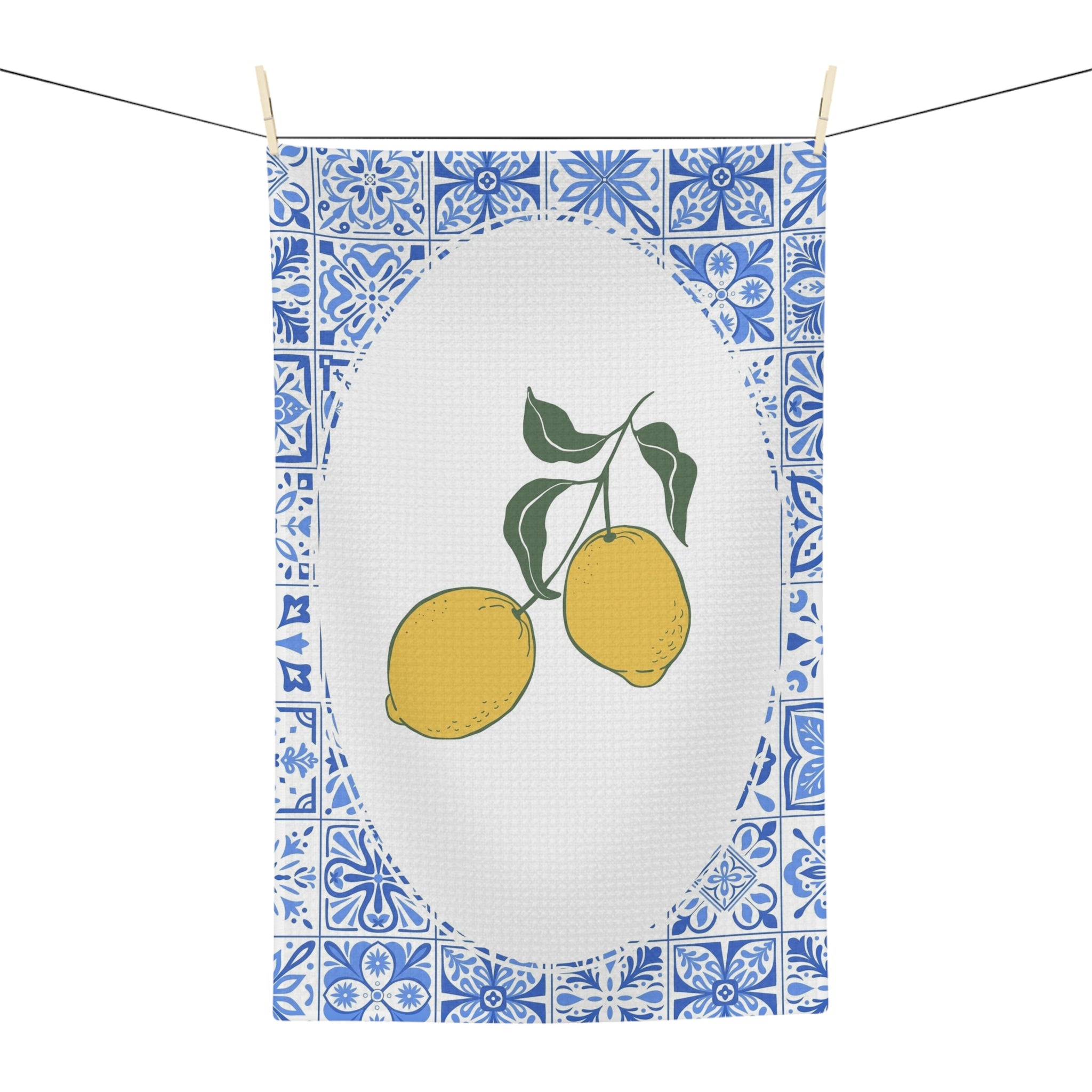 Lemon tile microfiber tea towel