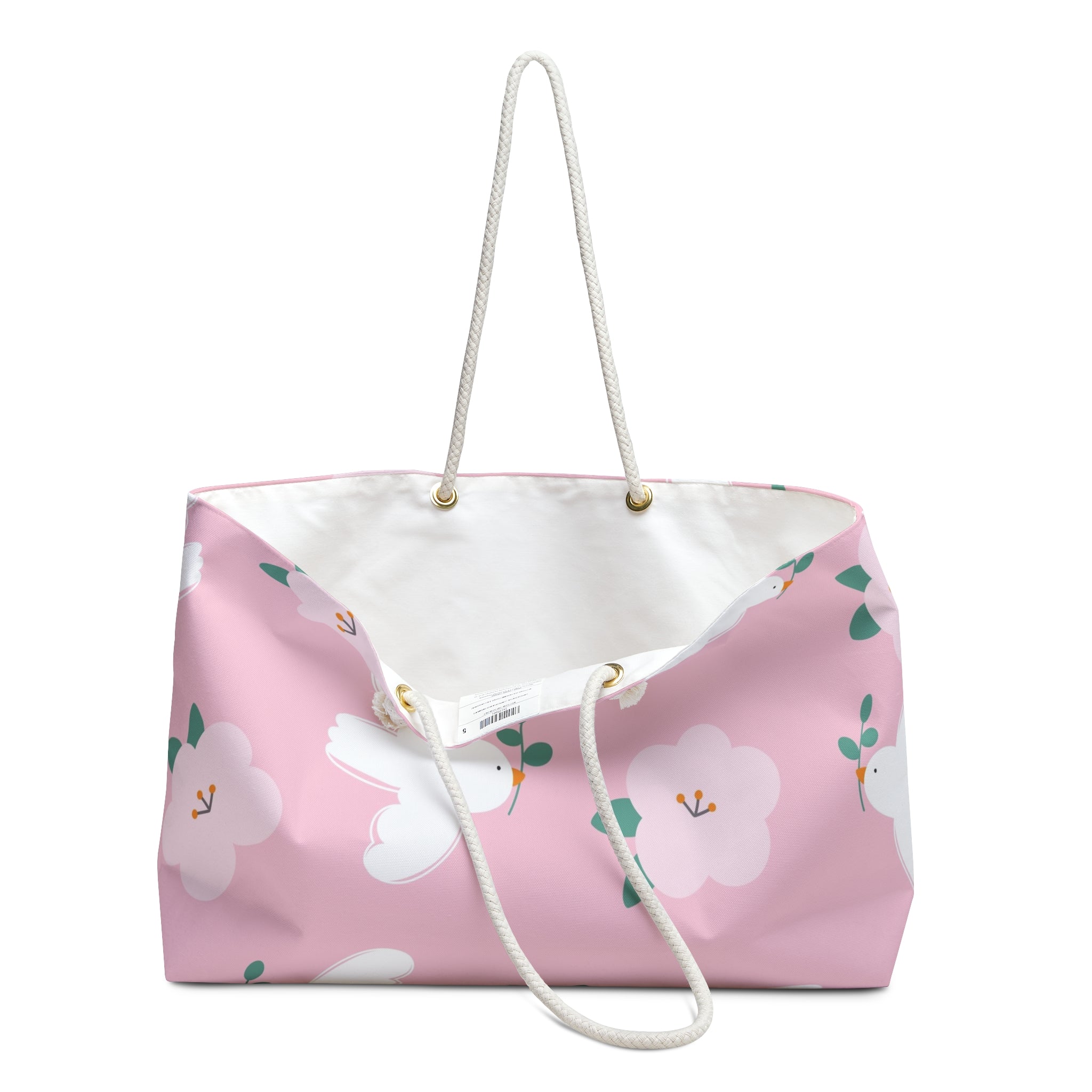 Floral dove weekender bag