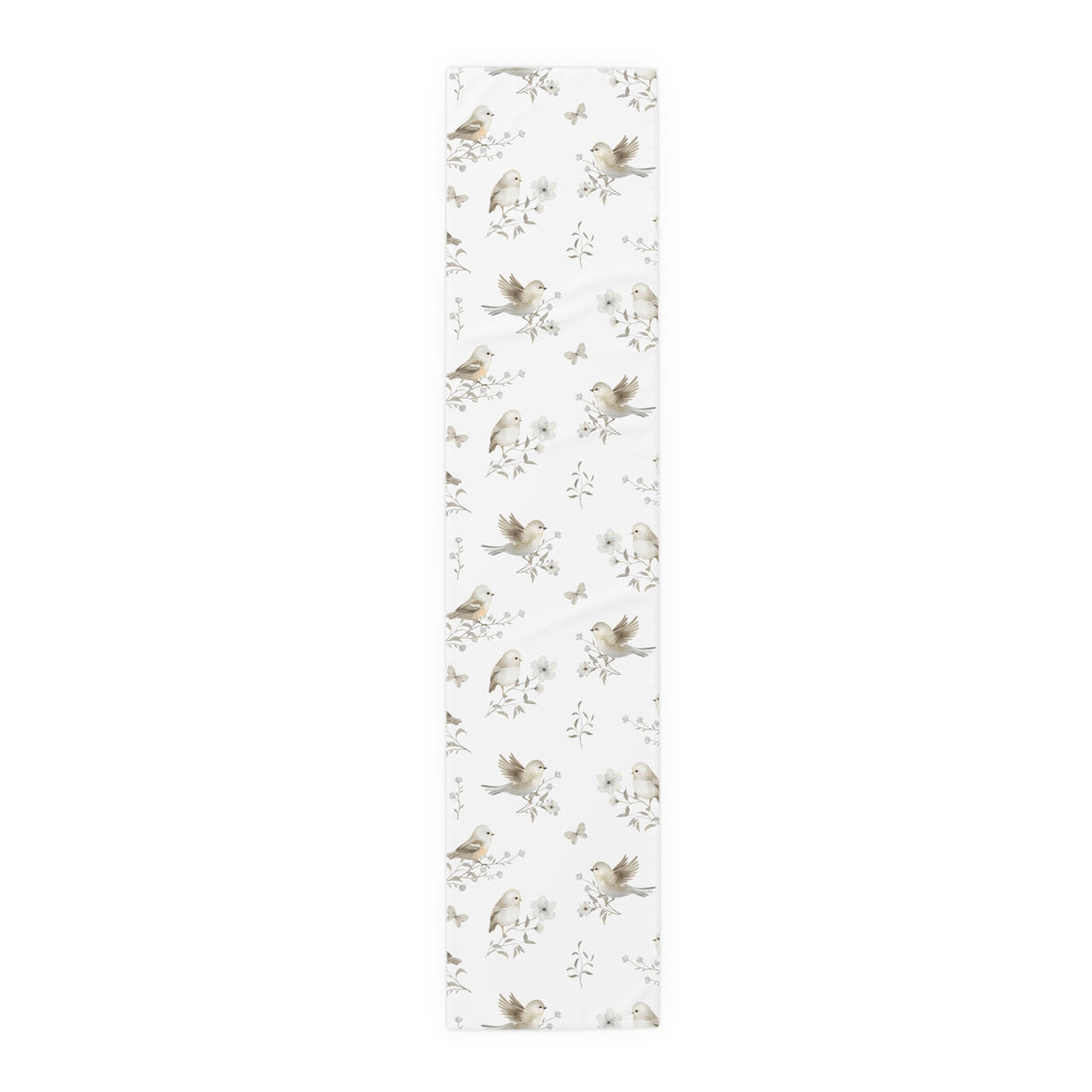 Bird floral table runner