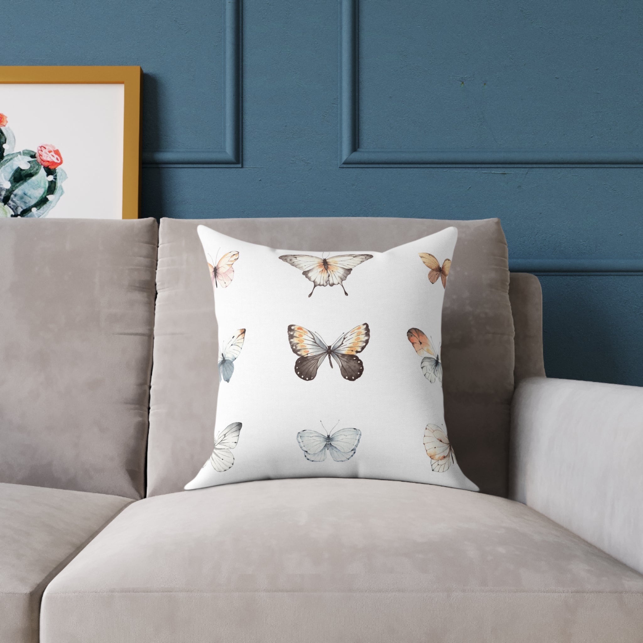 Watercolour butterflies pillow