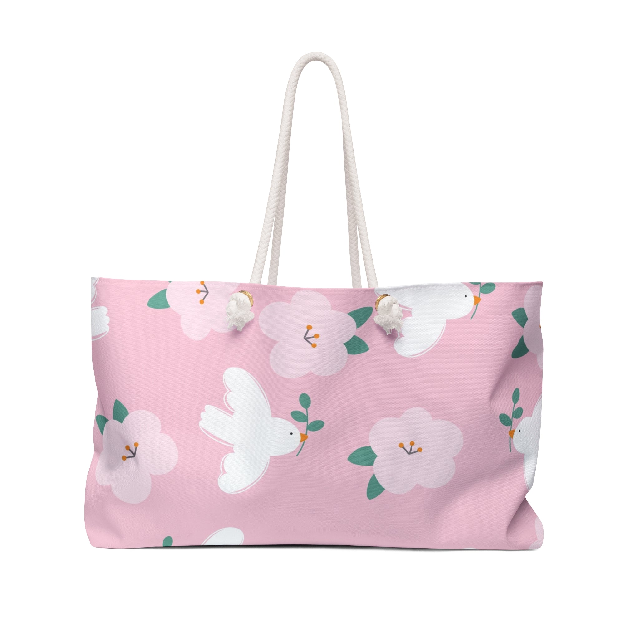 Floral dove weekender bag