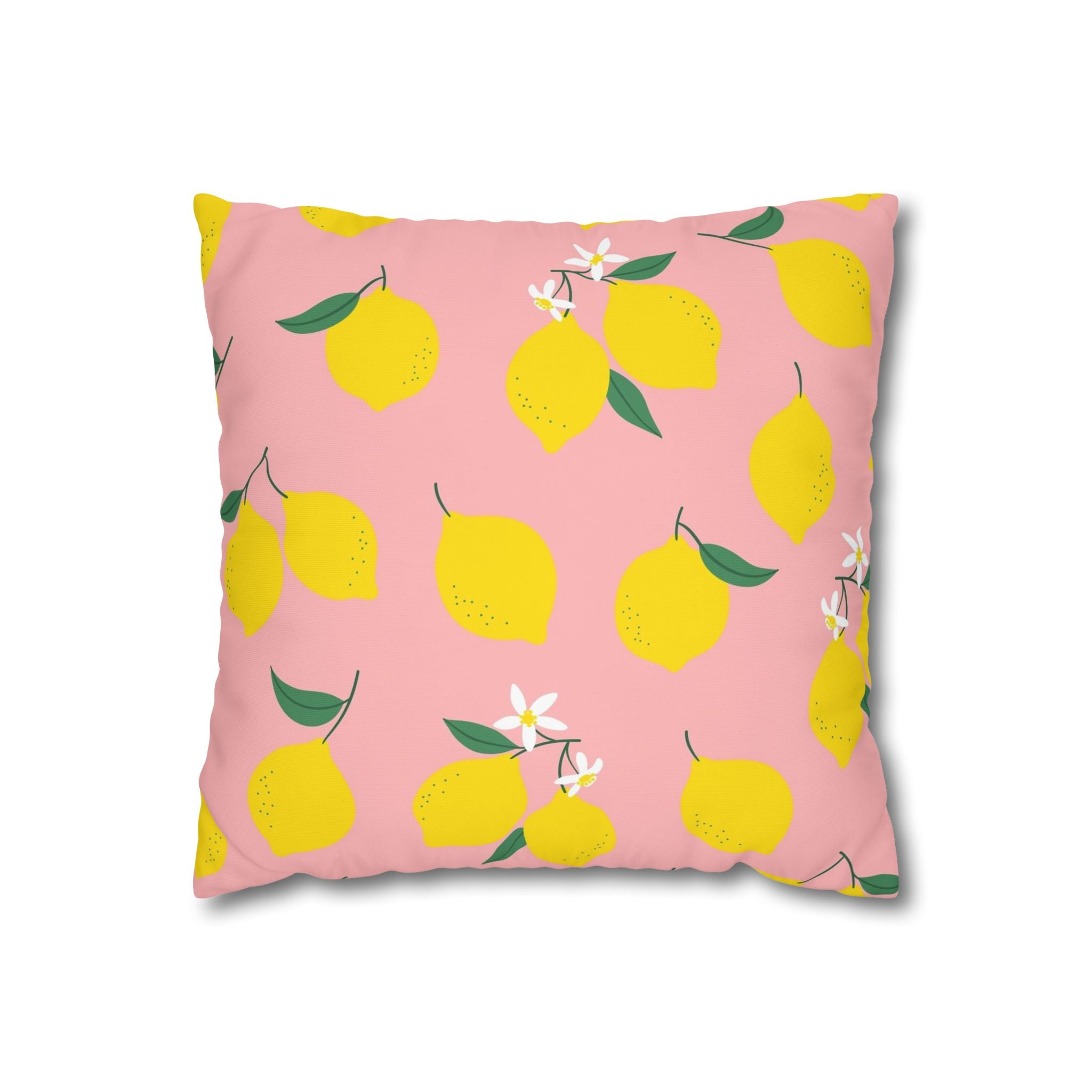 Lemon blossom square pillowcase