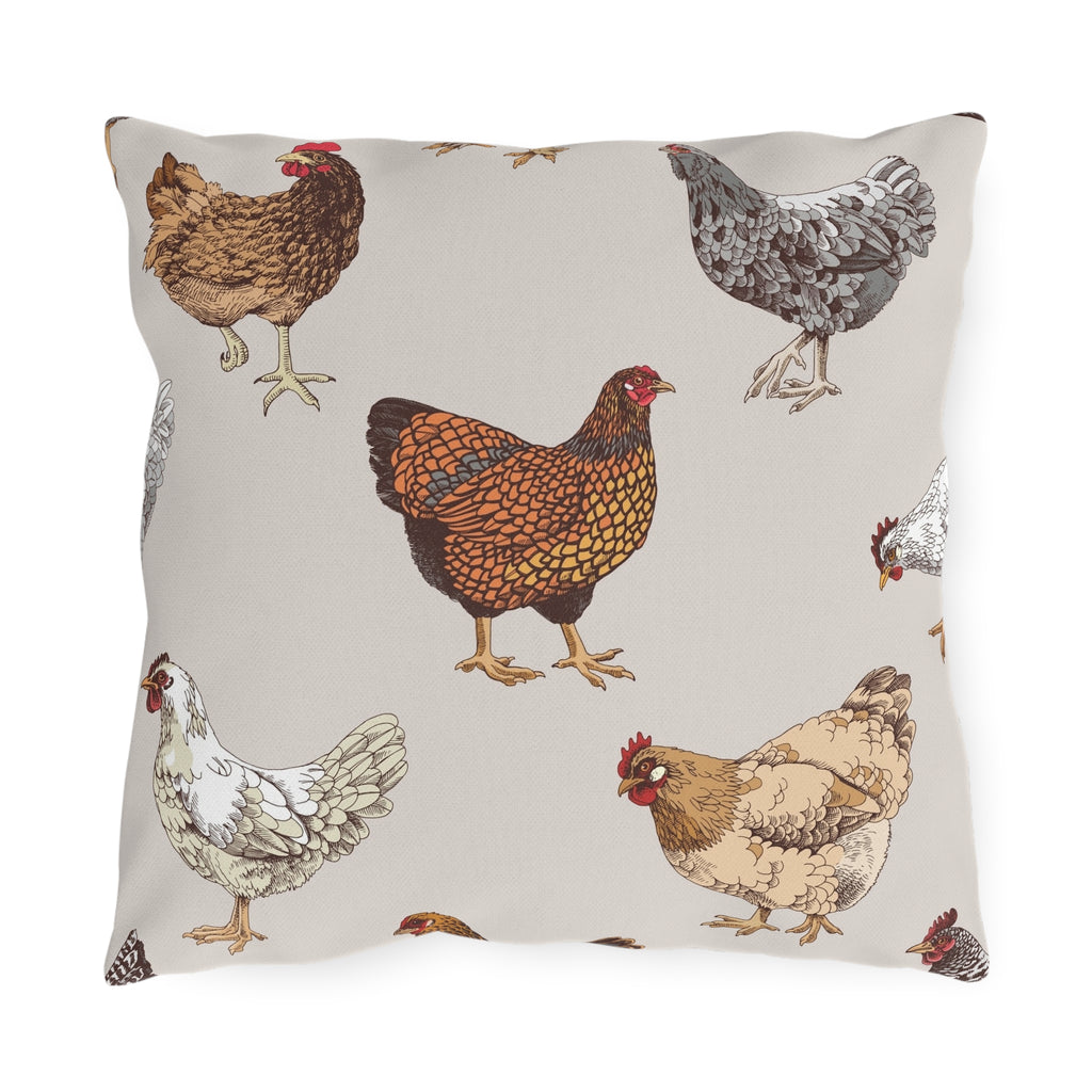 Farmhouse chicken Outdoor pillow