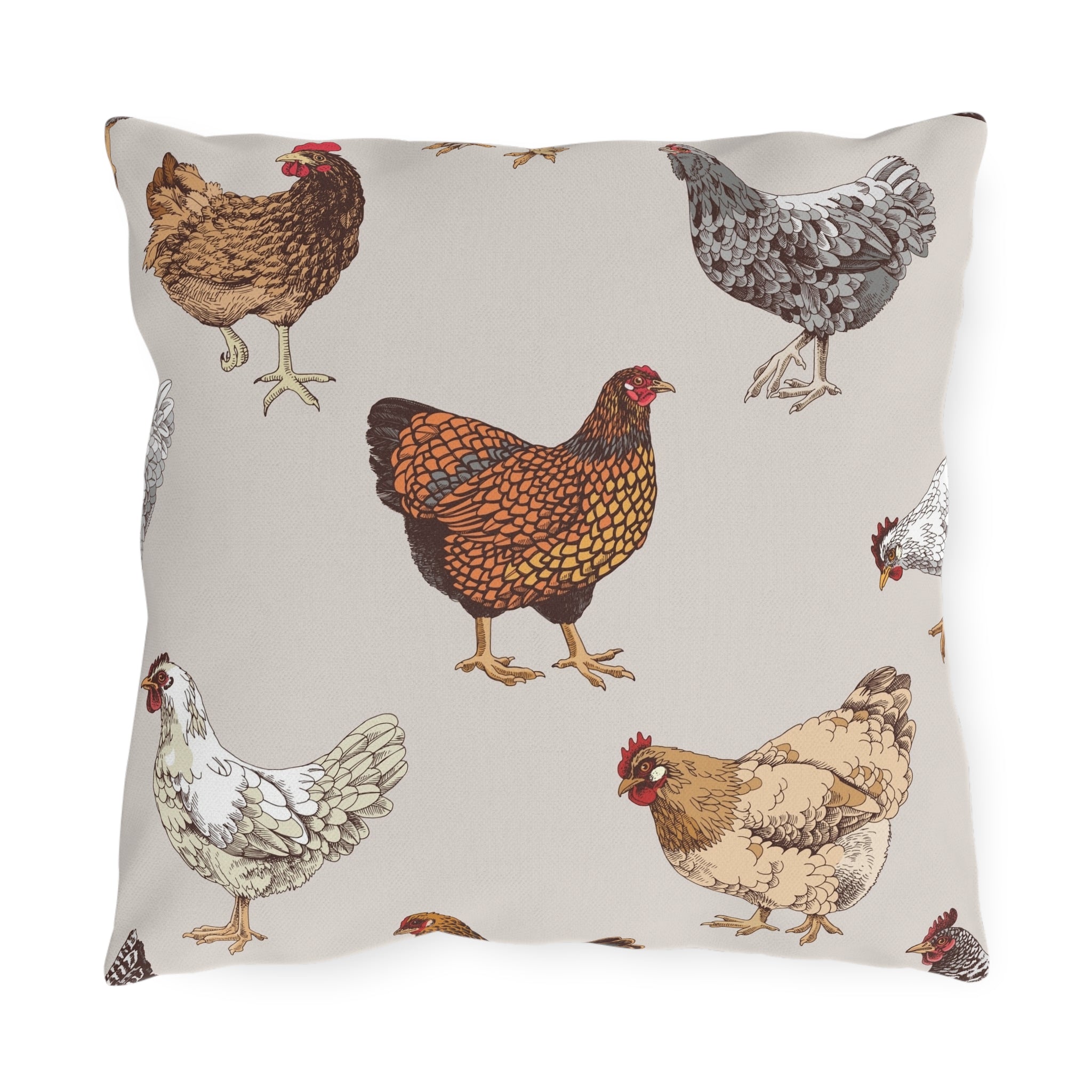 Farmhouse chicken Outdoor pillow