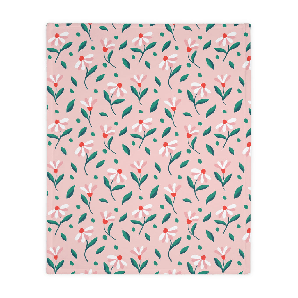 Floral ditsy velveteen microfiber blanket
