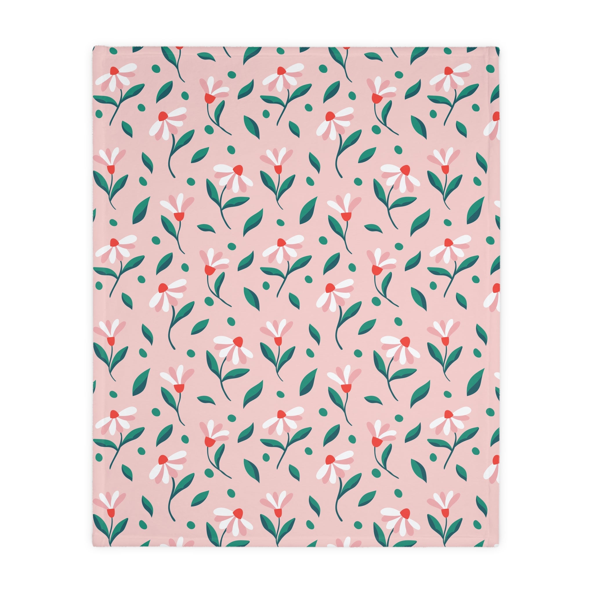 Floral ditsy velveteen microfiber blanket