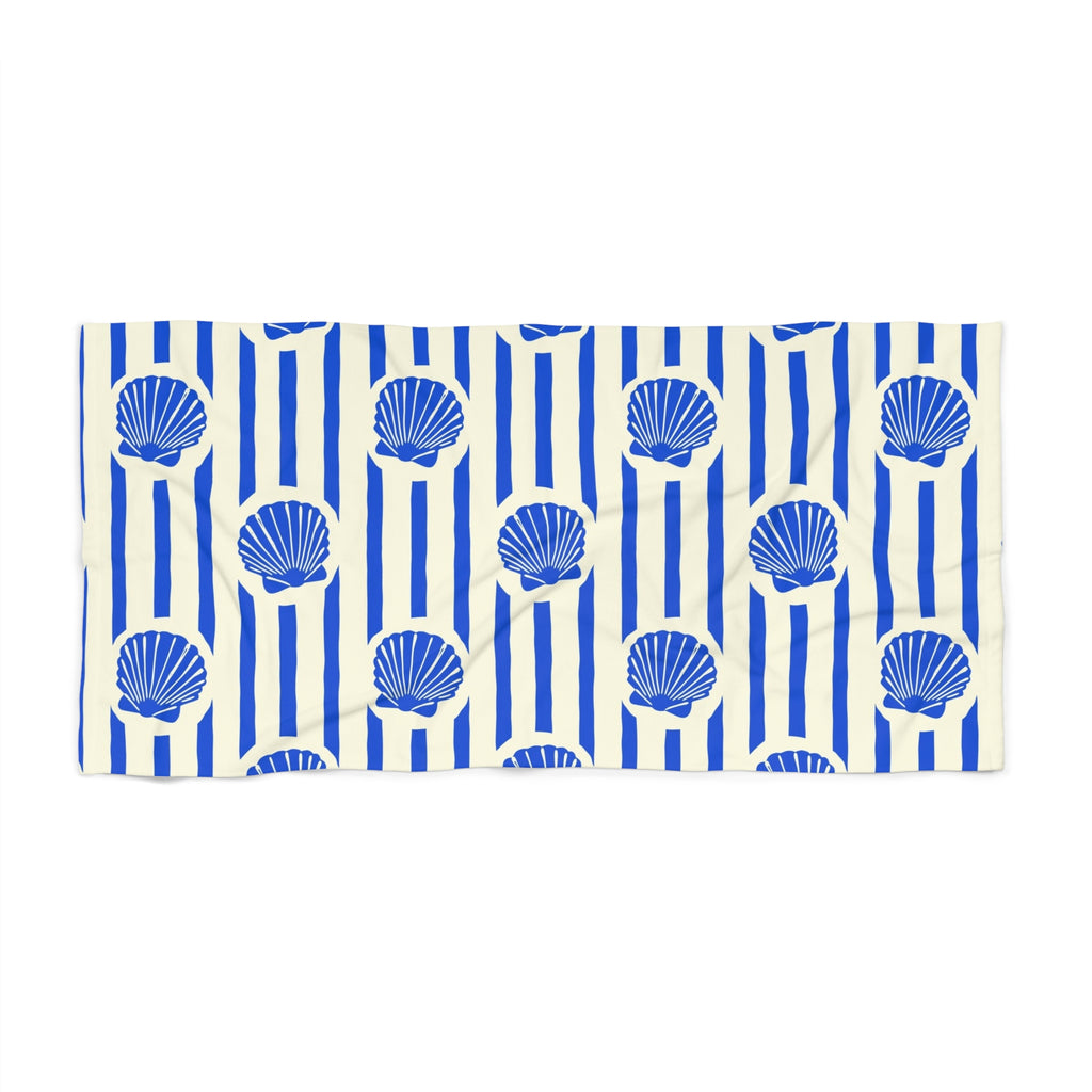 Blue shell beach towel