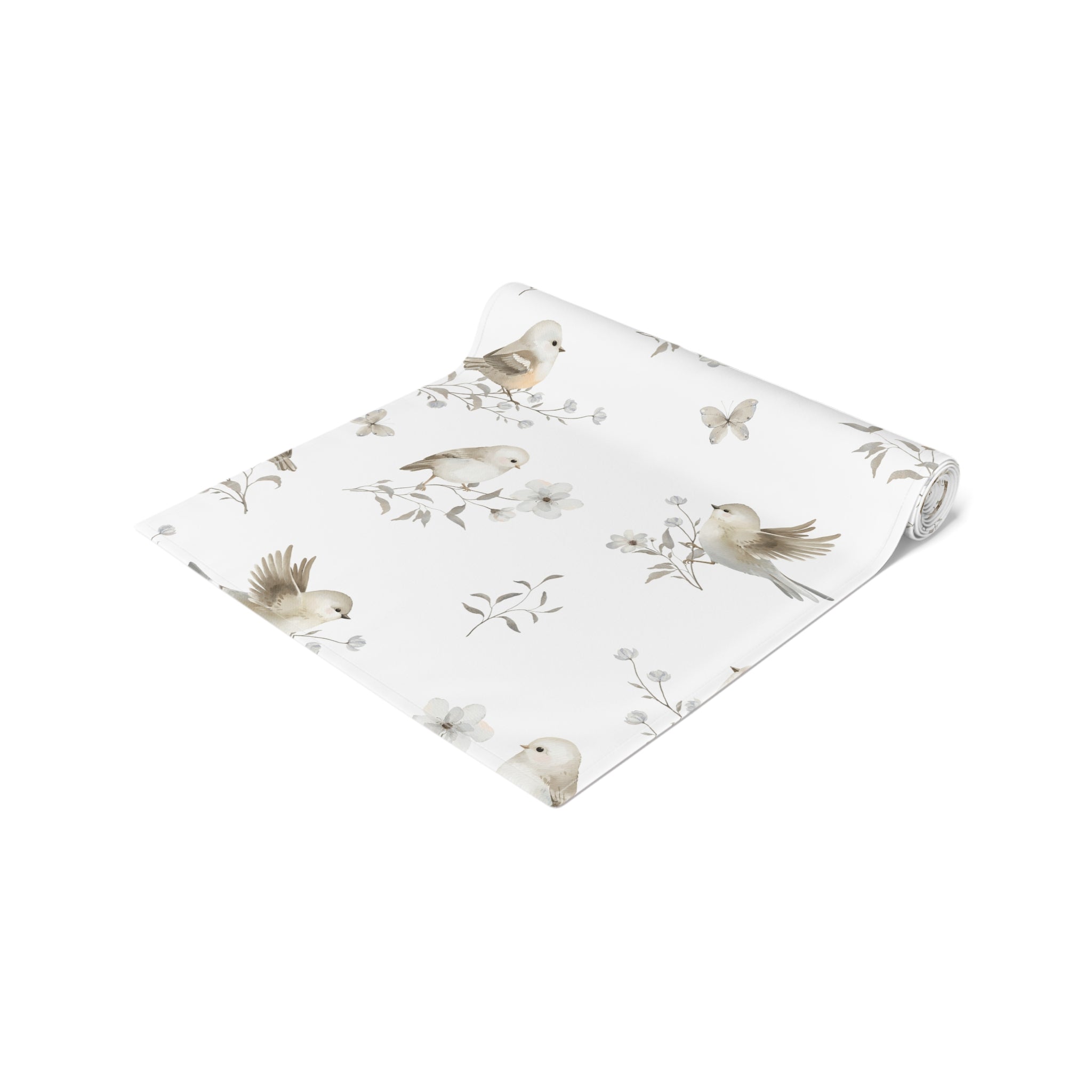 Bird floral table runner