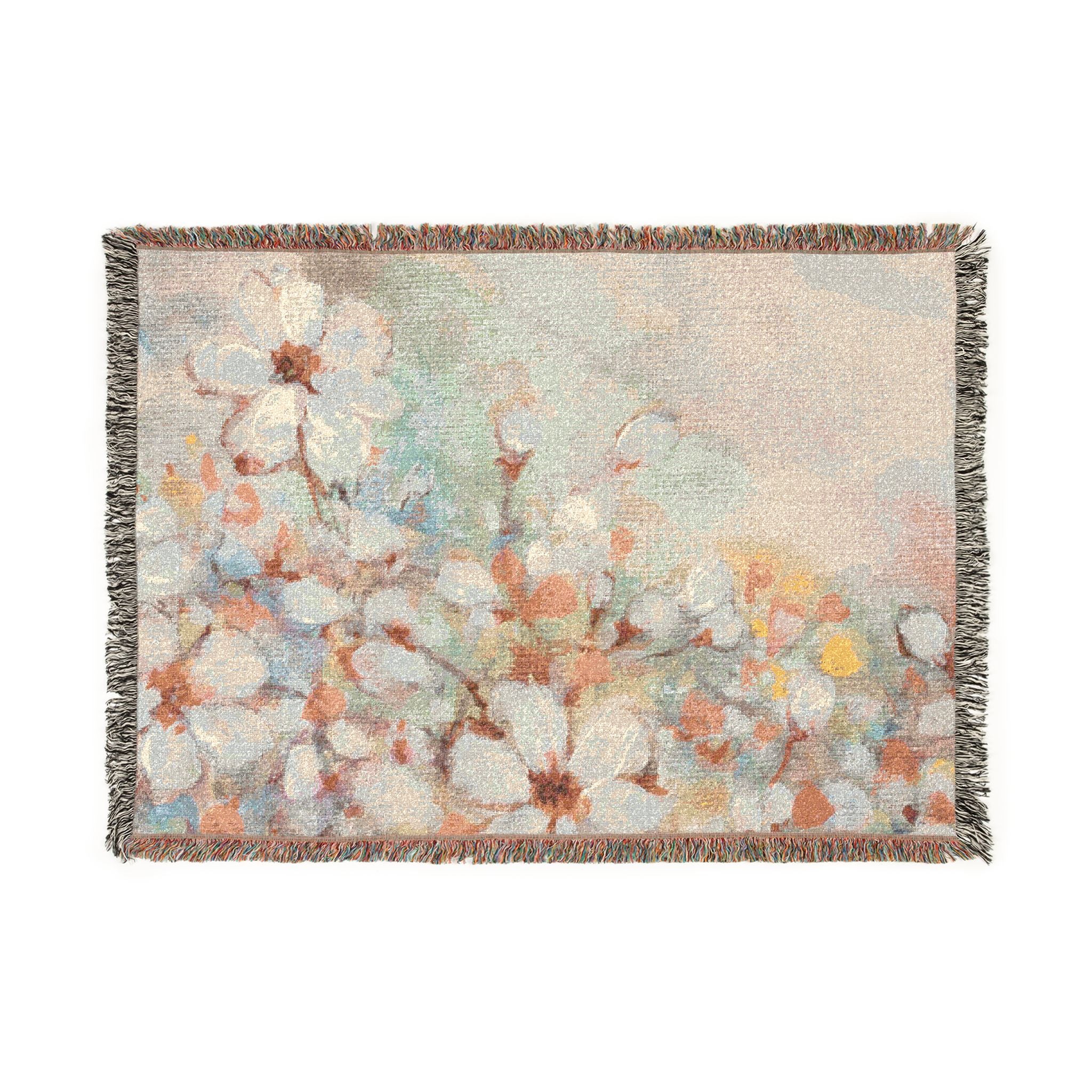 Impressionist blossom throw