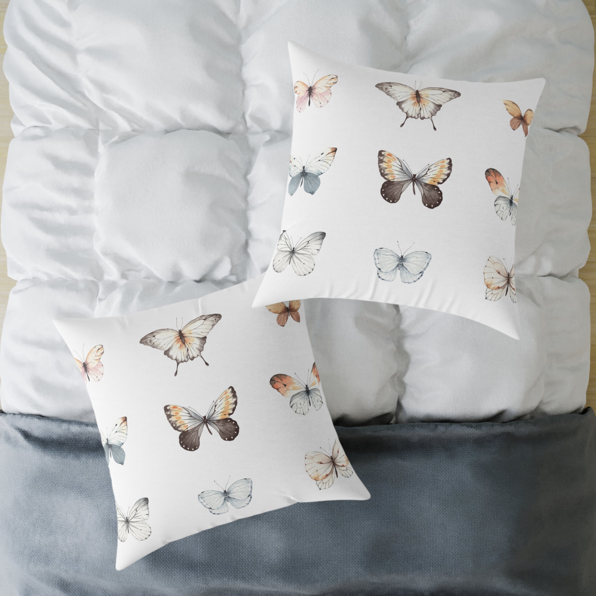 Watercolour butterflies pillow